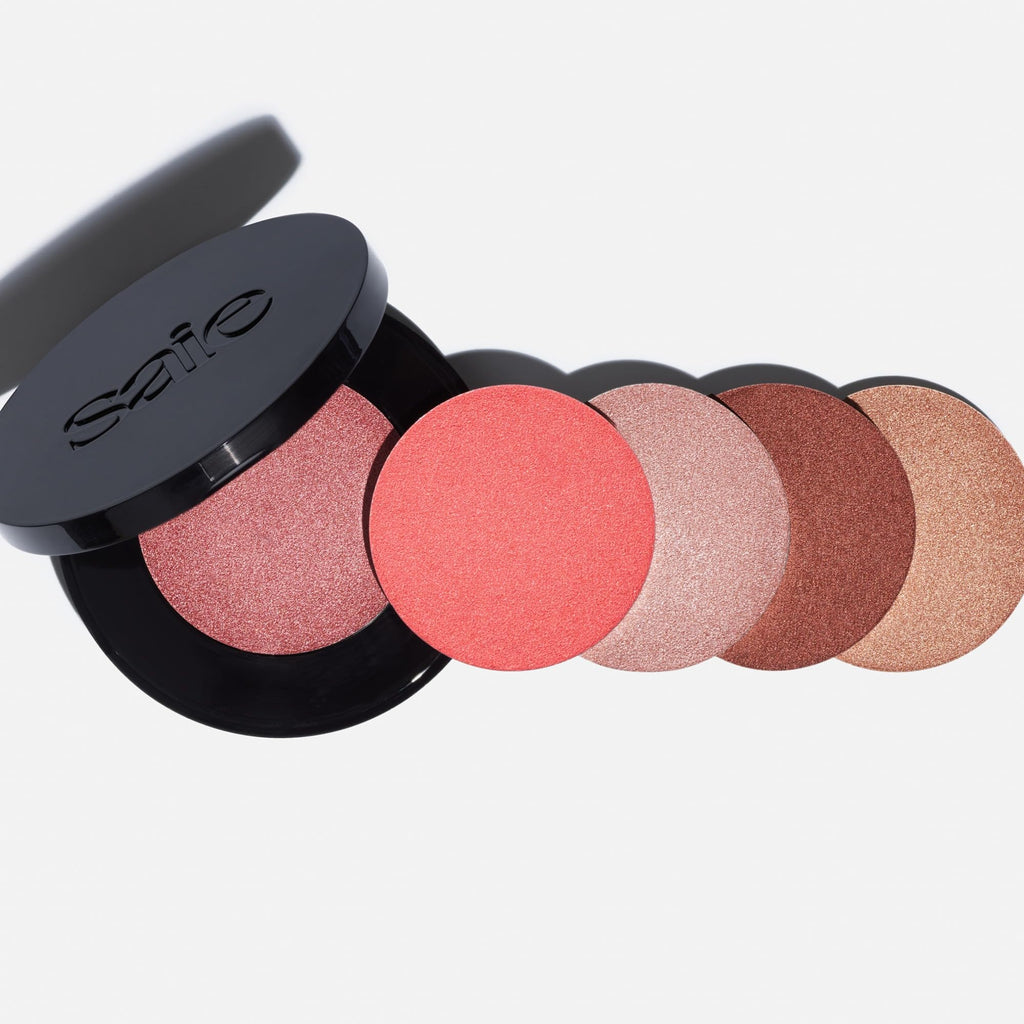 Saie Glow Sculpt: Refillable Cream Blush & Highlighter in Quartzglow