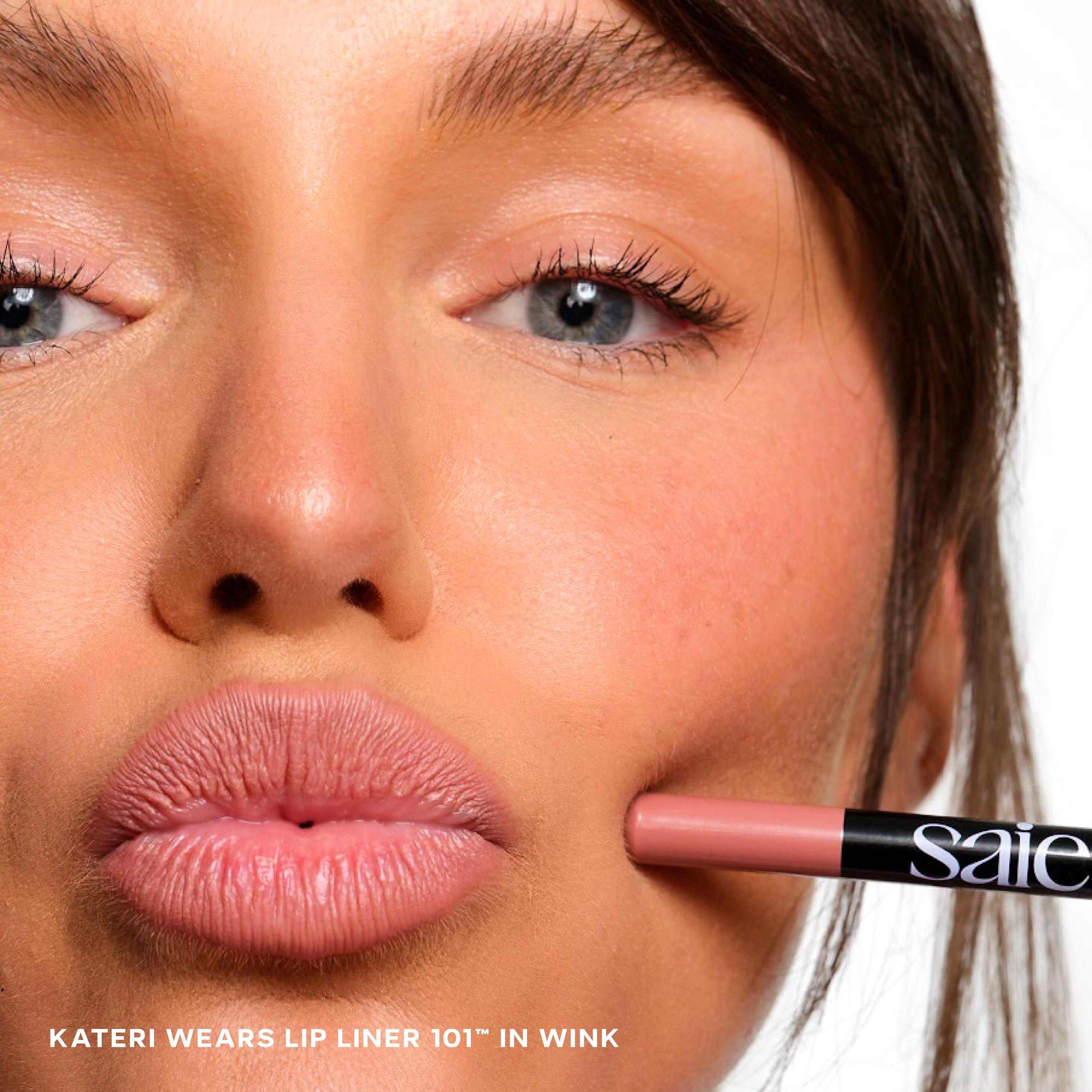 Saie Lip Liner 101 – Creamy Soft Matte Lip Pencil with Shea Butter & Jojoba Oil | Wink (0.05 oz)