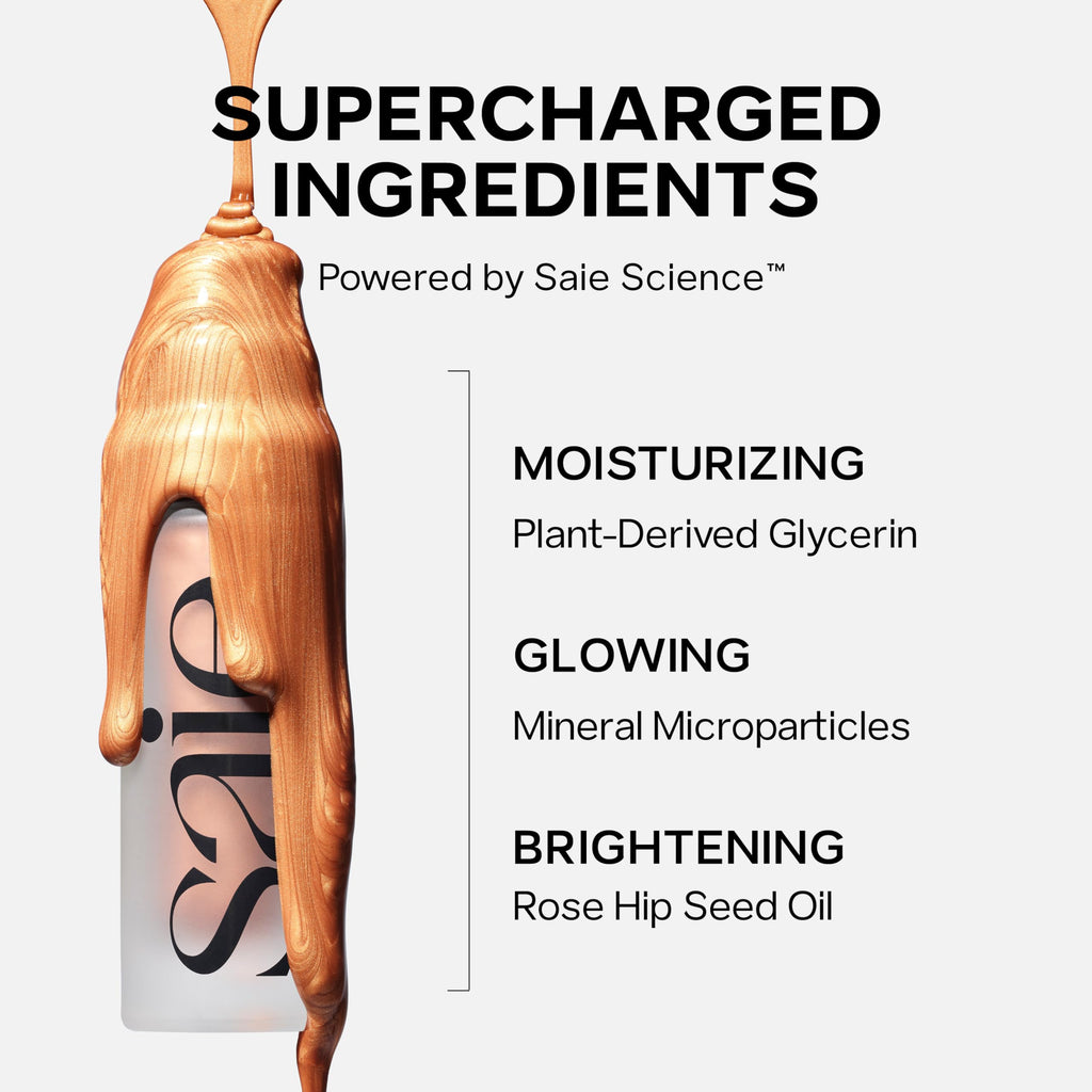 Saie Mini Glowy Super Gel Sunglow – Hydrating Primer & Illuminating Serum (0.5 oz)