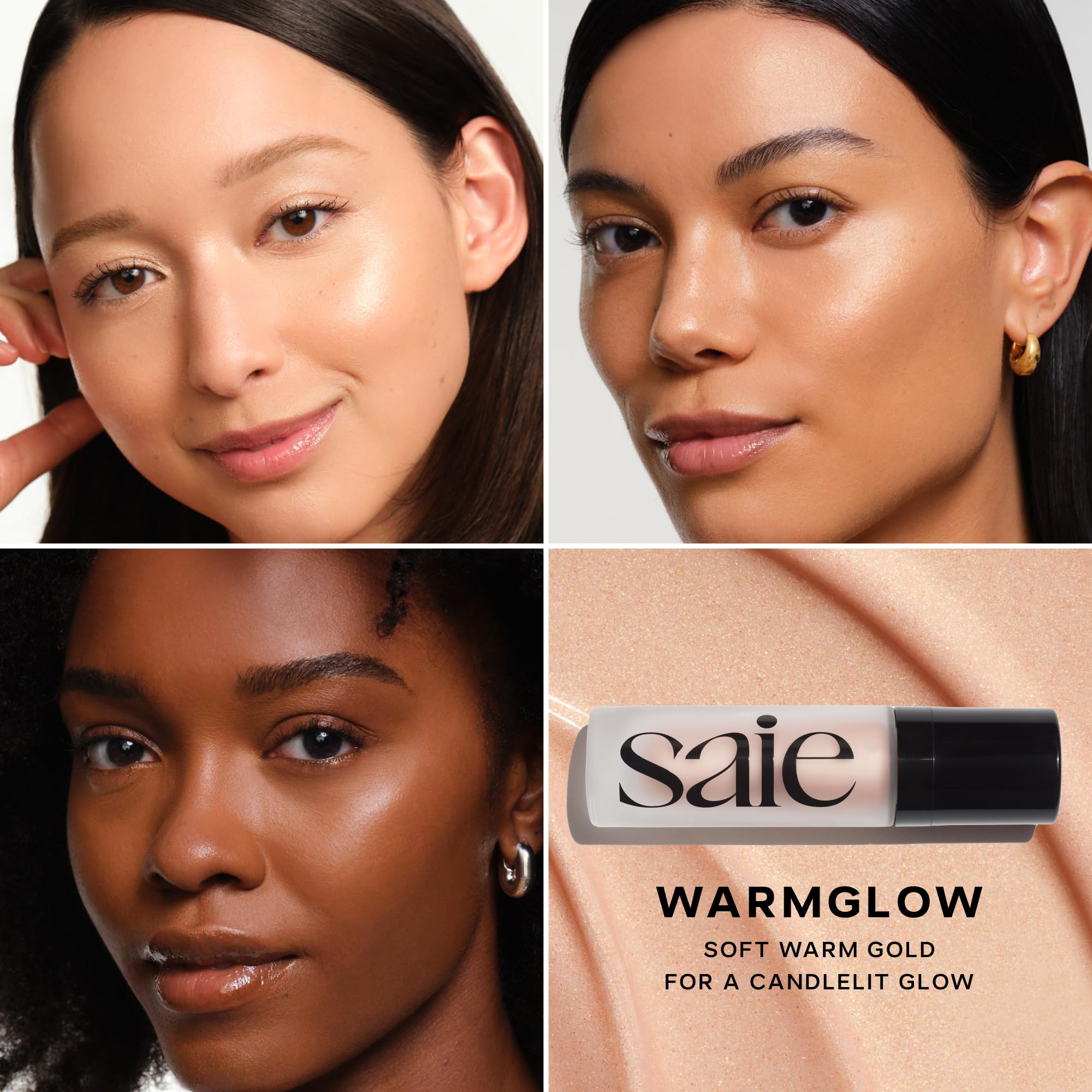 Saie Mini Glowy Super Gel – Hydrating Primer & Illuminating Serum, Warmglow (0.5 oz)