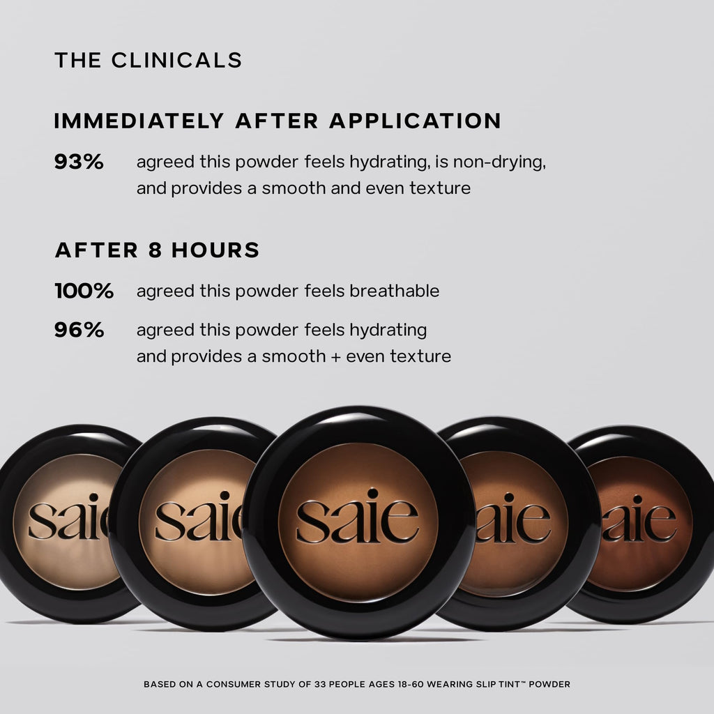 Saie Slip Tint Baked Setting Powder — Translucent, Skin-Like Blur (Very Light to Light, 0.24 oz)