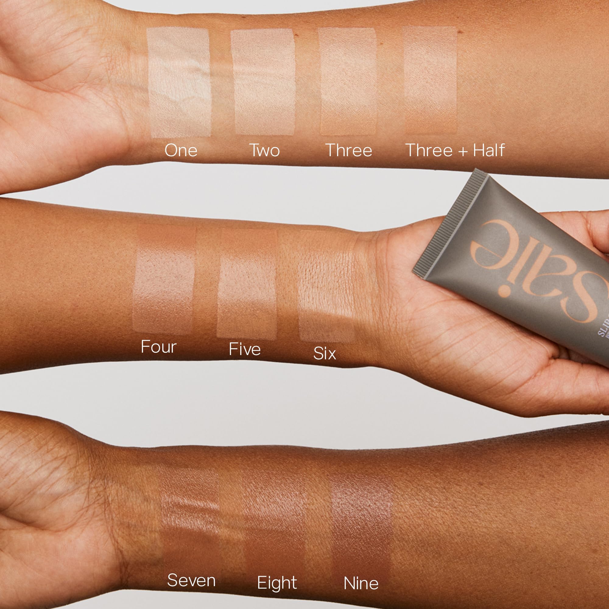 Saie Slip Tint SPF 35 - Light Coverage Glowy Tint with Hyaluronic Acid (Shade Eight)