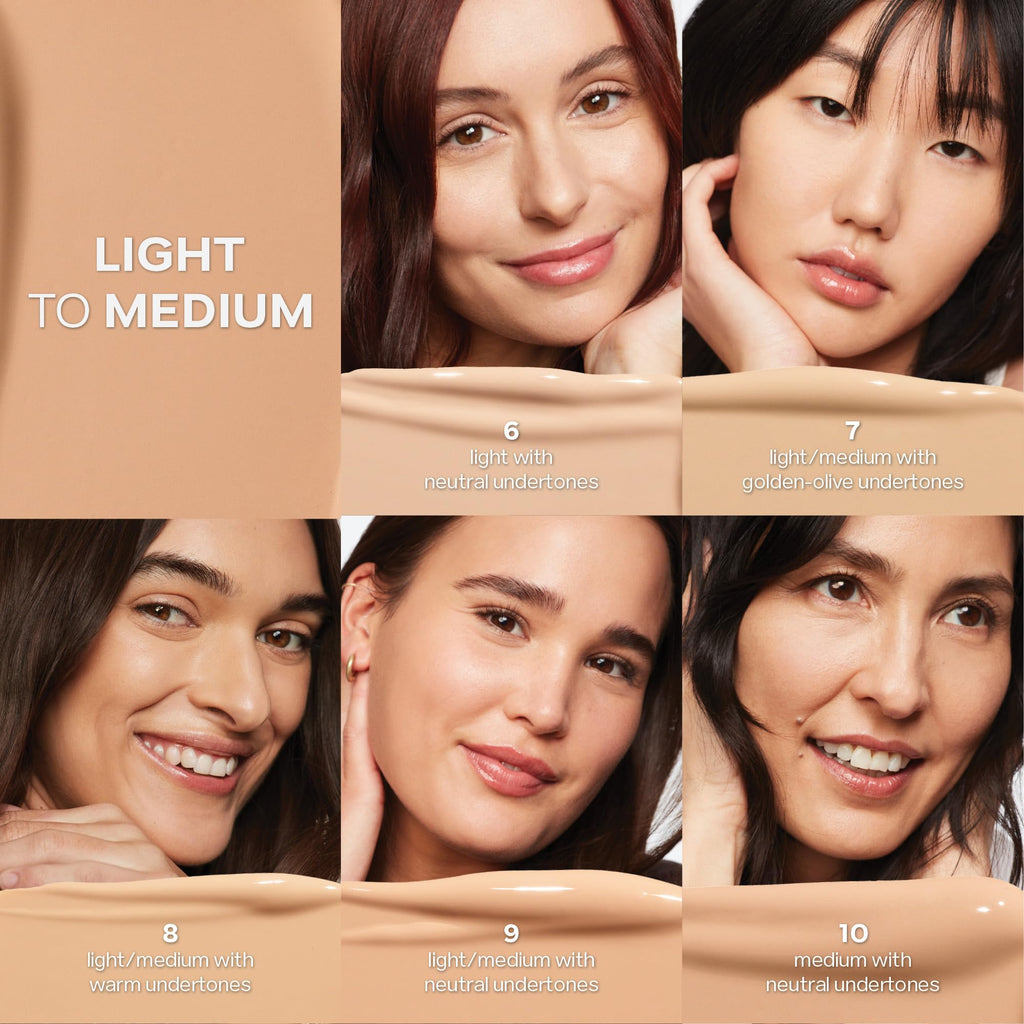 Saie Slip Tint Radiant Cream Concealer & All-Over Face Makeup - Shade 6 | Hydrating, Lightweight Coverage
