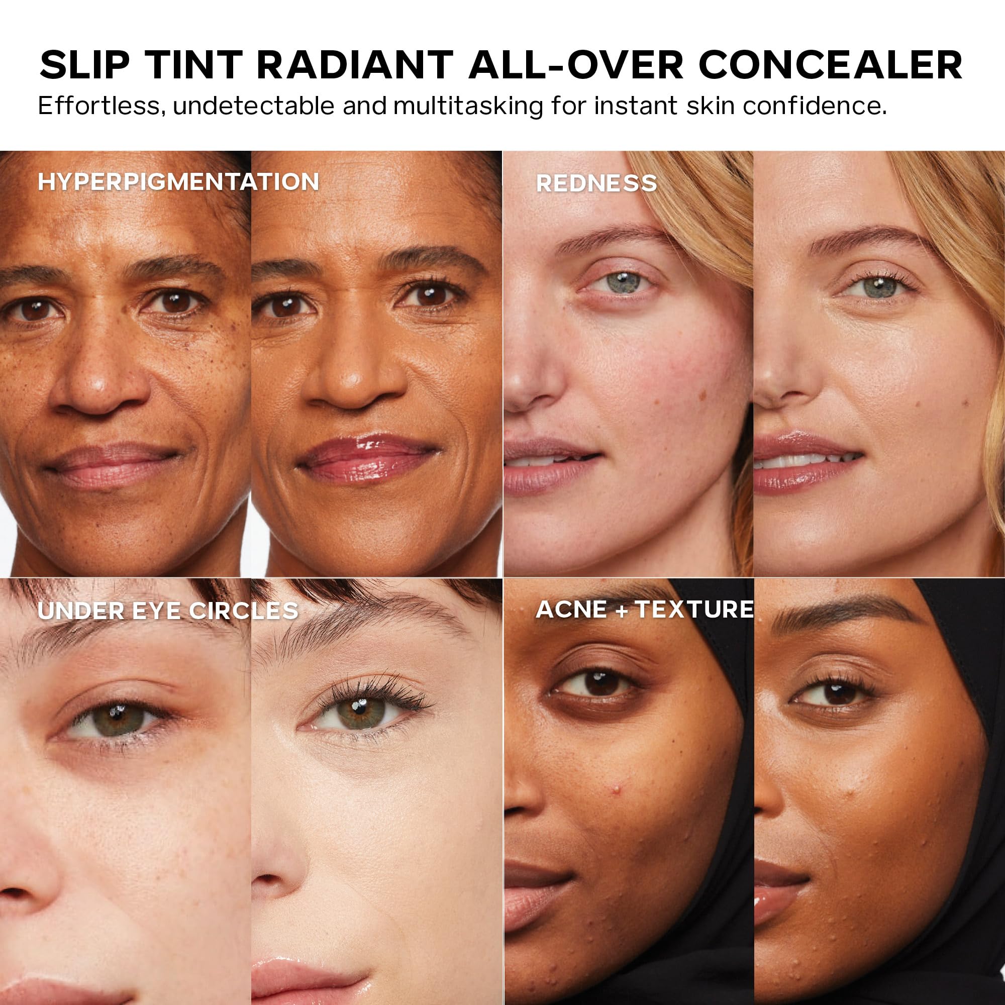 Saie Slip Tint Radiant Cream Concealer & All-Over Face Makeup - Shade 6 | Hydrating, Lightweight Coverage