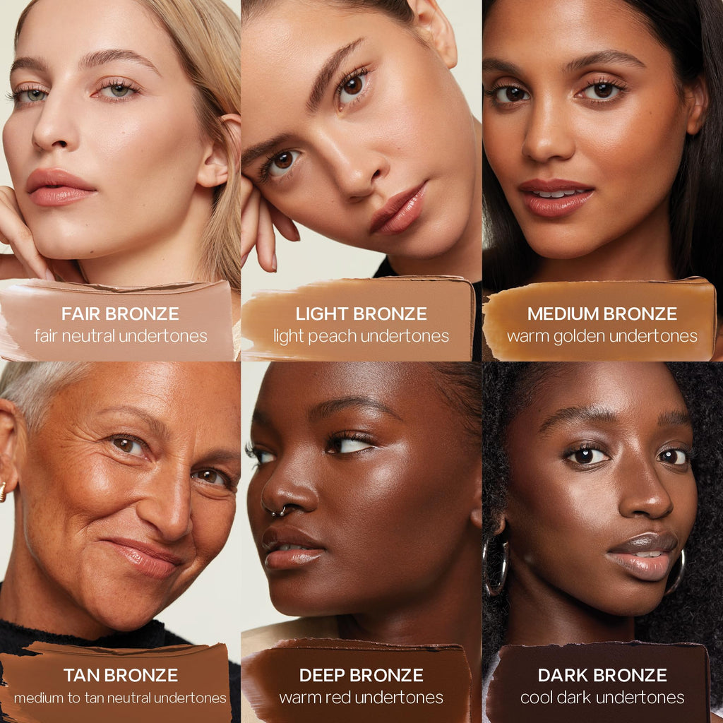 Saie Sun Melt Cream Bronzer – Buildable Balm for Natural Glow & Soft Sculpt (Dark Bronze, 1 oz)