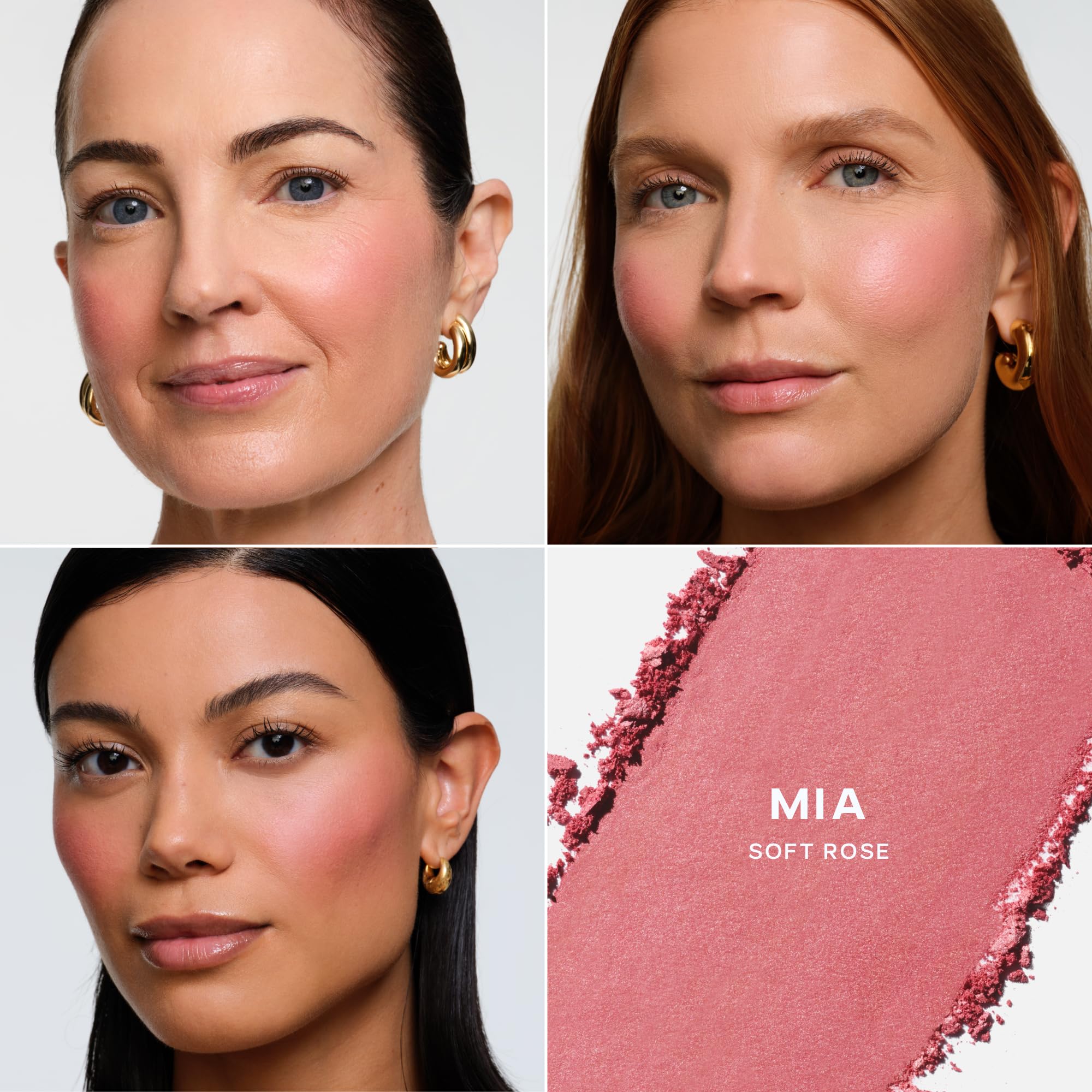 Saie SuperSuede Baked Blush in Mia – Talc-Free Hydrating Powder with Hyaluronic Acid (0.1 oz)
