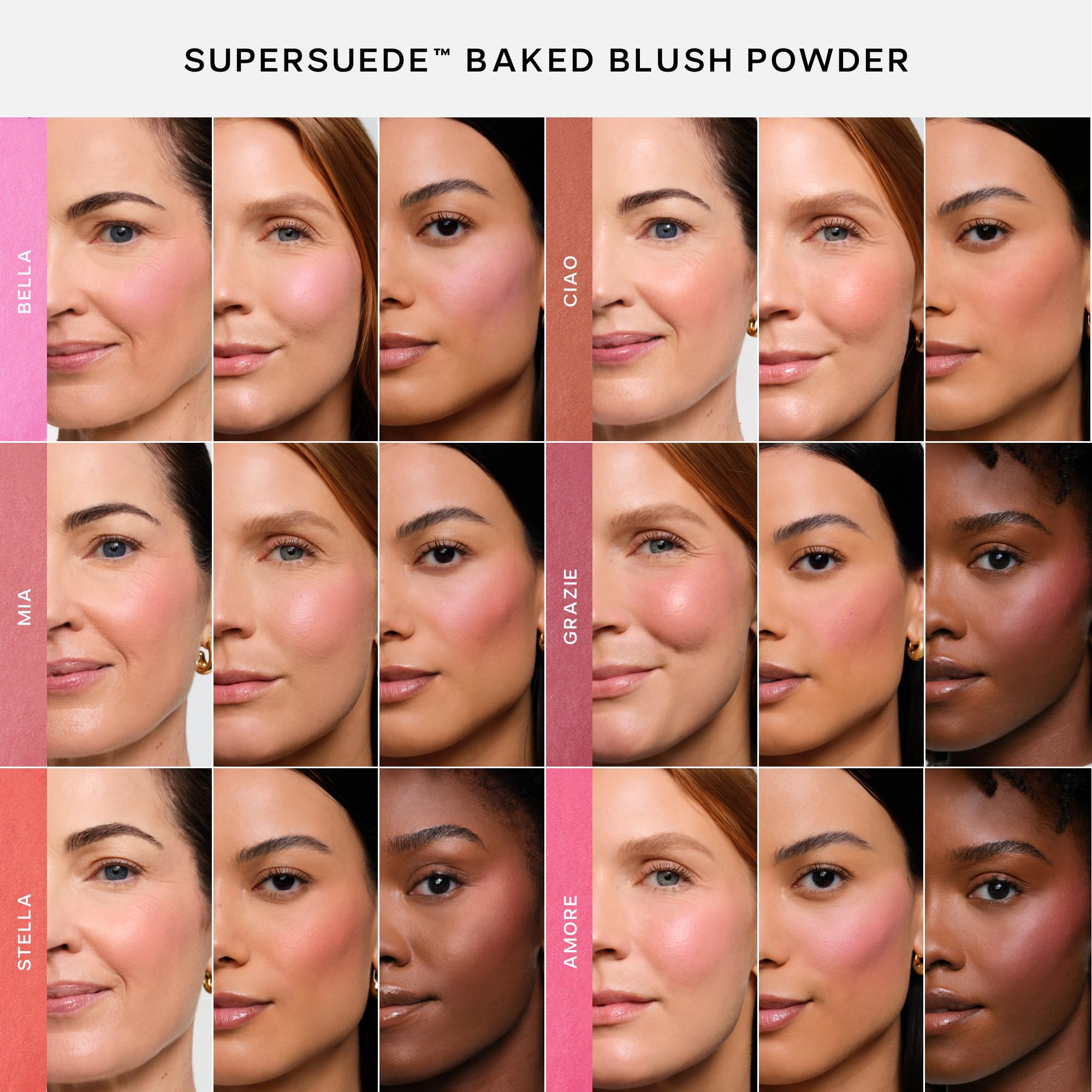 Saie SuperSuede Baked Blush in Mia – Talc-Free Hydrating Powder with Hyaluronic Acid (0.1 oz)