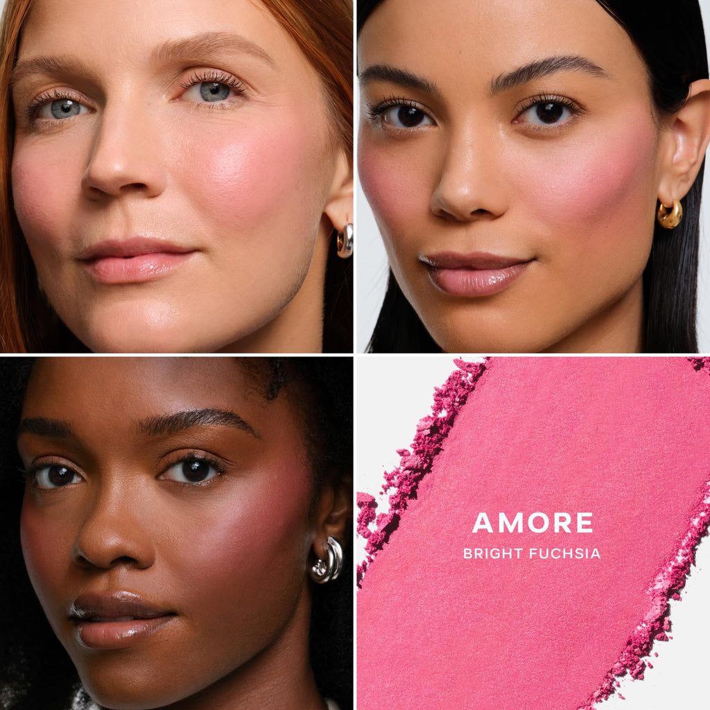 Saie SuperSuede Baked Blush - Talc-Free Hydrating Cheek Color with Hyaluronic Acid