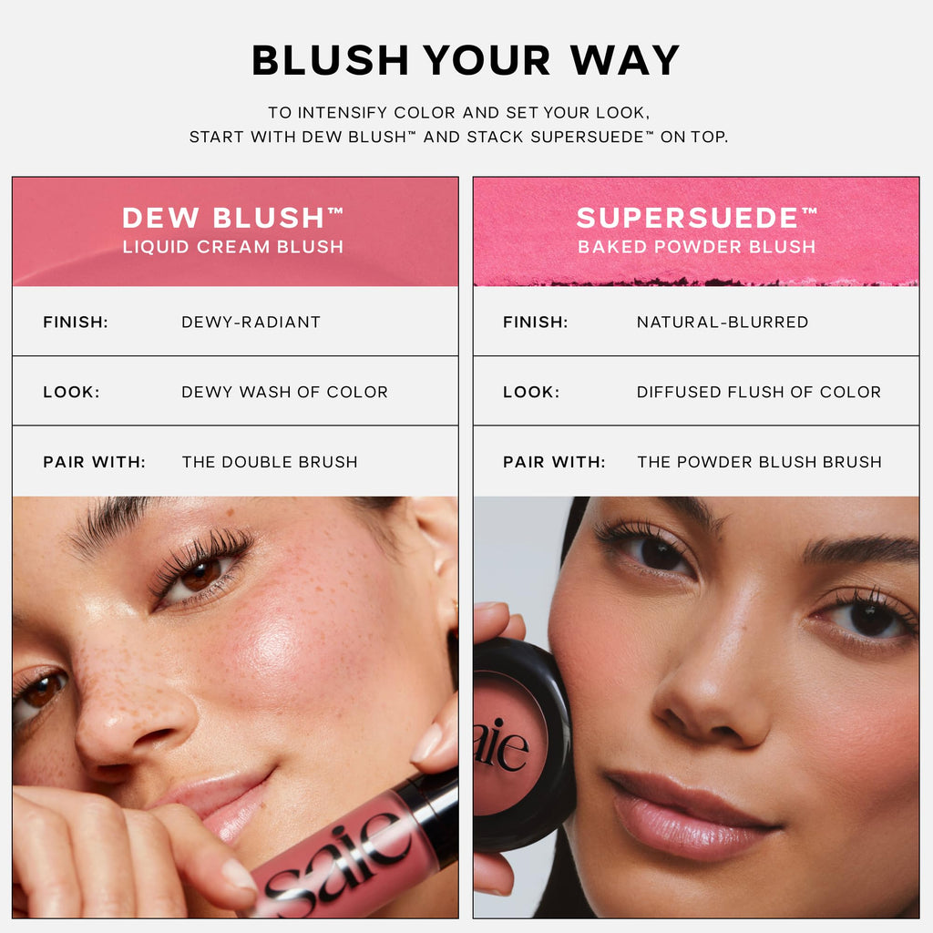 Saie SuperSuede Baked Blush – Hydrating, Talc-Free Diffused Flush (Ciao, 0.1 oz)