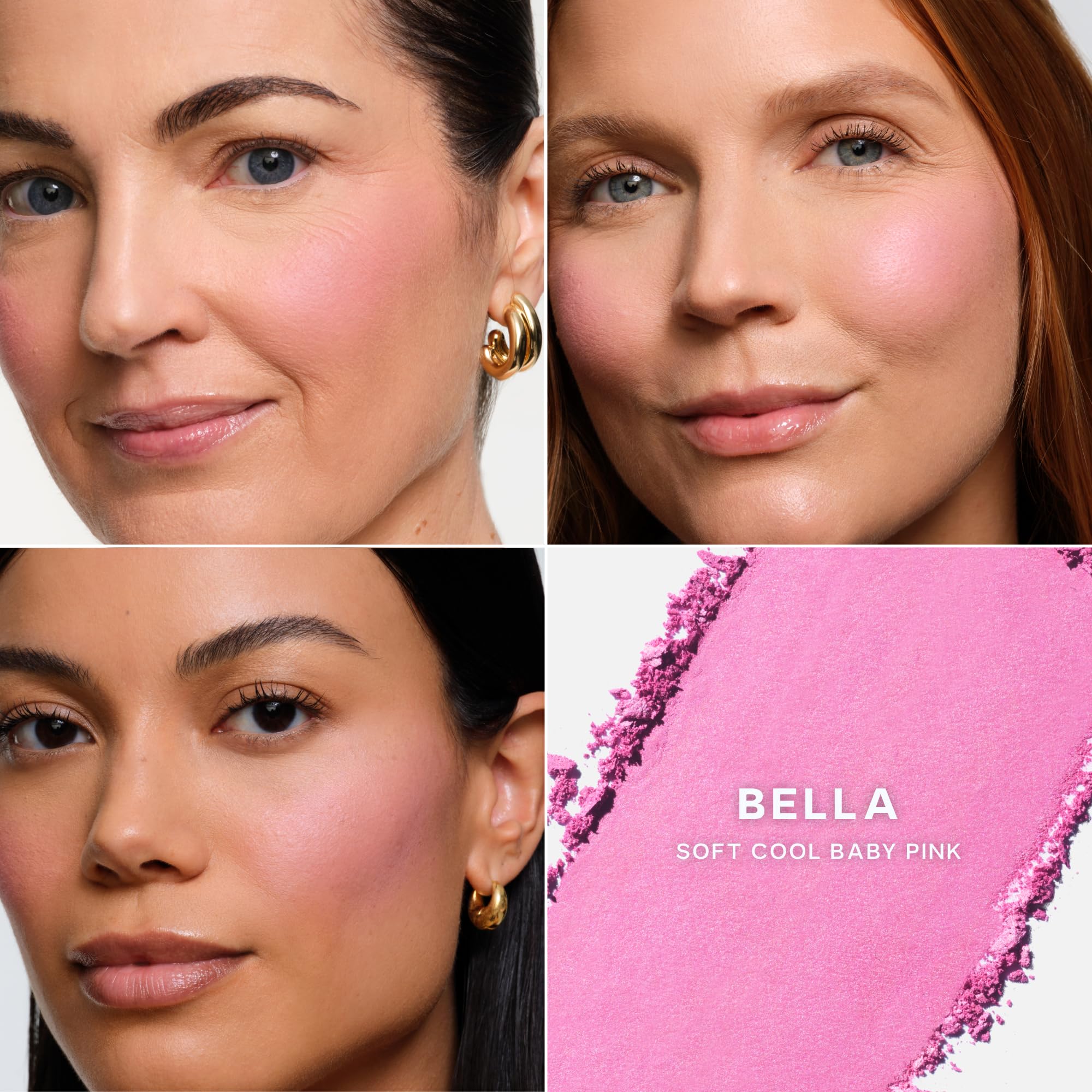 Saie SuperSuede Baked Blush – Talc-Free Hydrating Cheek Color with Hyaluronic Acid (Bella, 0.1 oz)