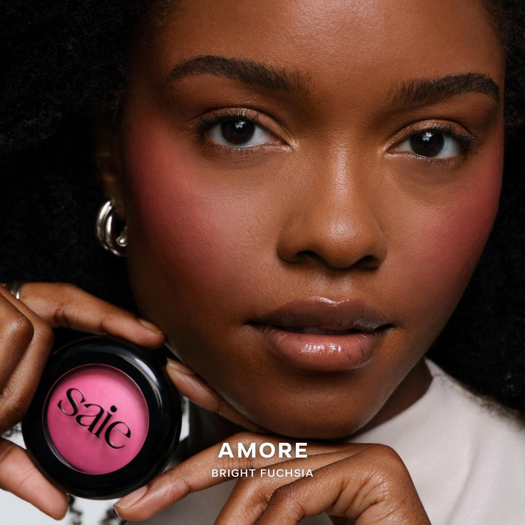 Saie SuperSuede Baked Blush - Talc-Free Hydrating Cheek Color with Hyaluronic Acid