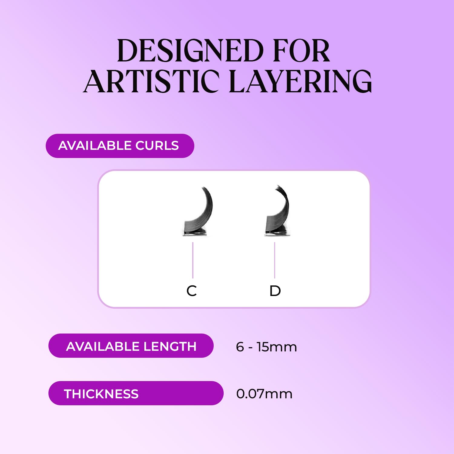 SAIGON LASH Wispy Promade Fans 3D-5D-6D-8D | Narrow Base Laser Tech Eyelash Extensions, Black D 0.07 7mm 5D