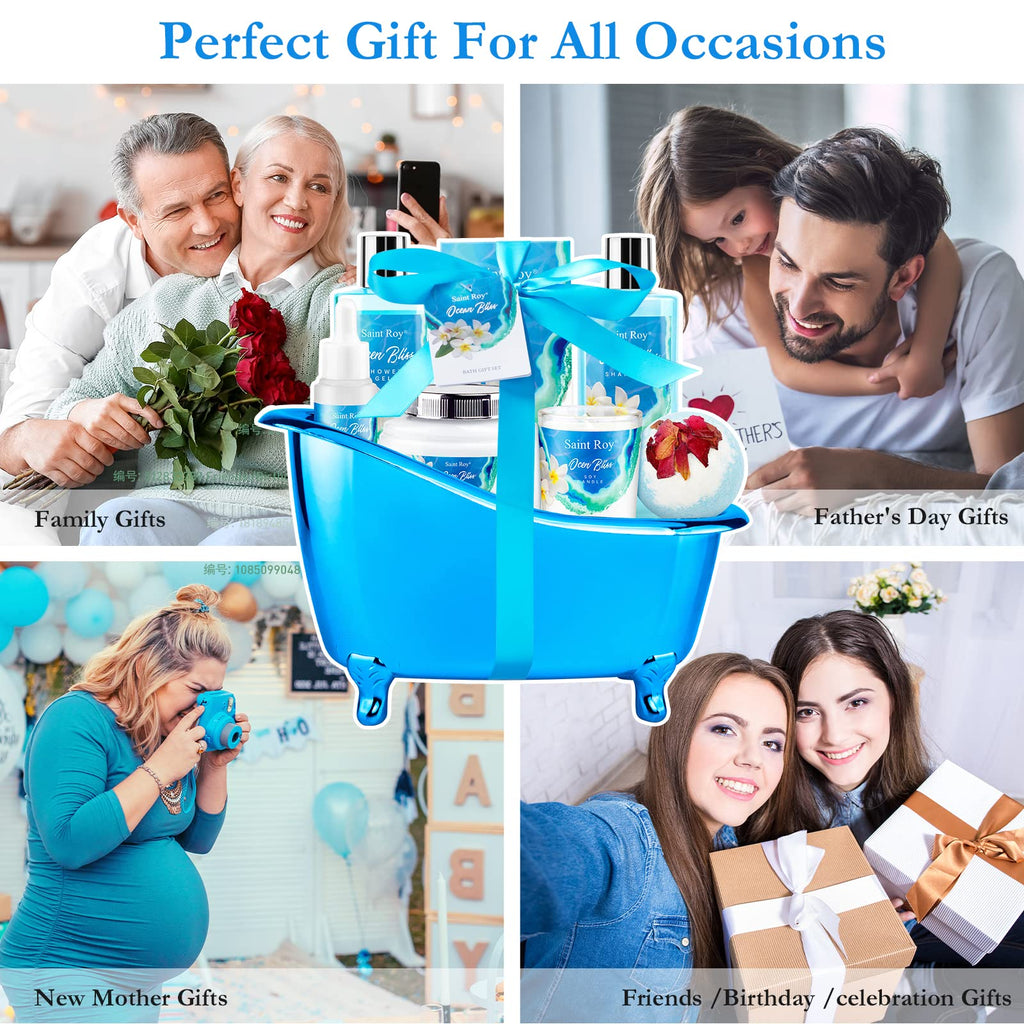 Saint Roy Ocean Vanilla Bath & Body Gift Set – 8-Piece Luxury Spa Kit