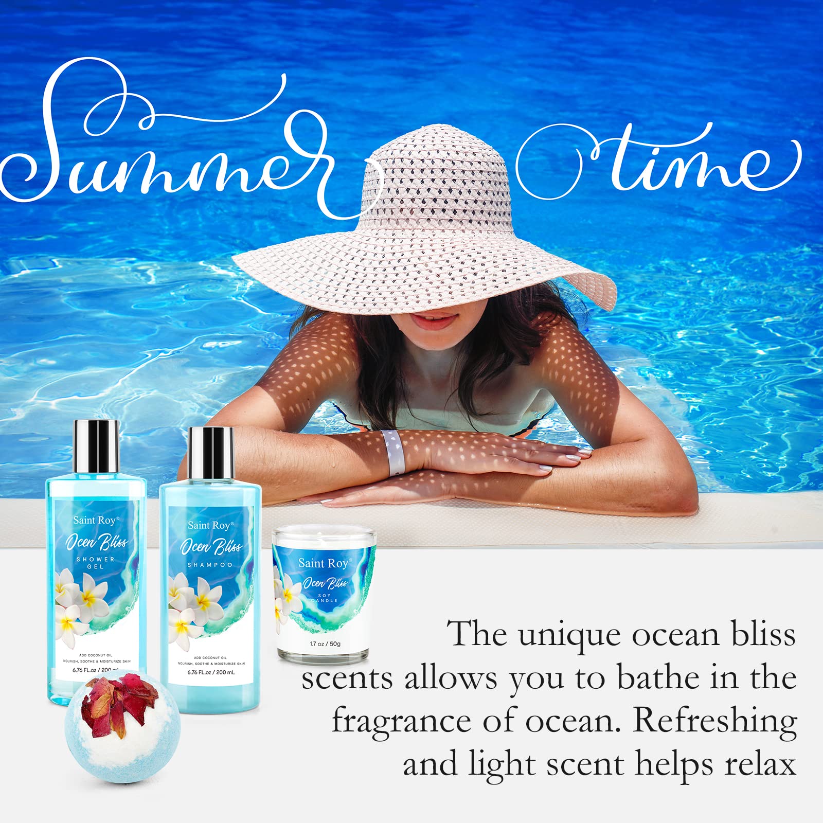 Saint Roy Ocean Vanilla Bath & Body Gift Set – 8-Piece Luxury Spa Kit
