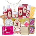 Saint Roy 21-Piece Bath & Body Gift Basket – Rose Vanilla Spa Set for Women