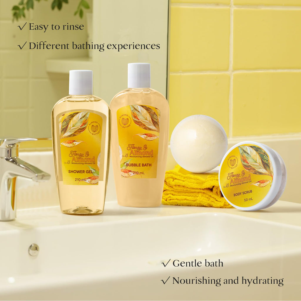Saint Roy Self-Care Gift Set for Women – Honey Almond Spa Basket