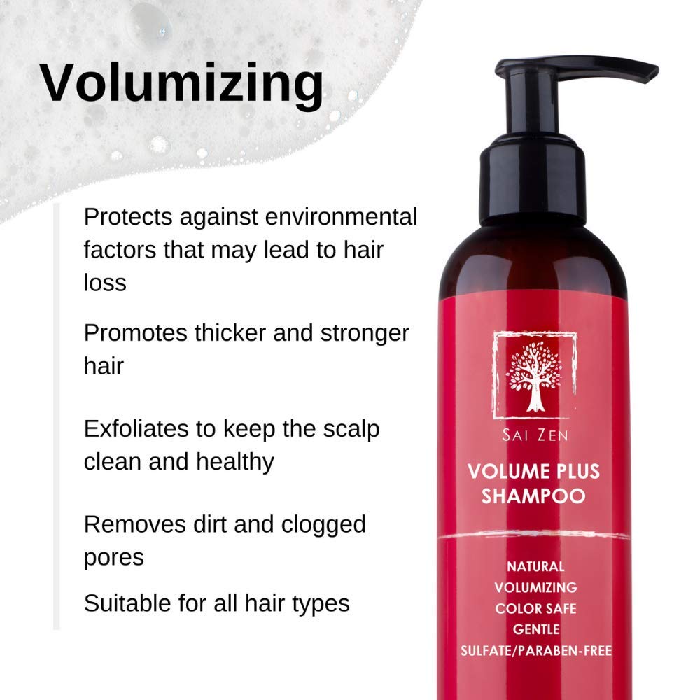 Sai Zen Volume Plus Shampoo | Anti-Thinning & Volumizing Formula | Made in USA | 8 oz | Sulfate & Paraben Free