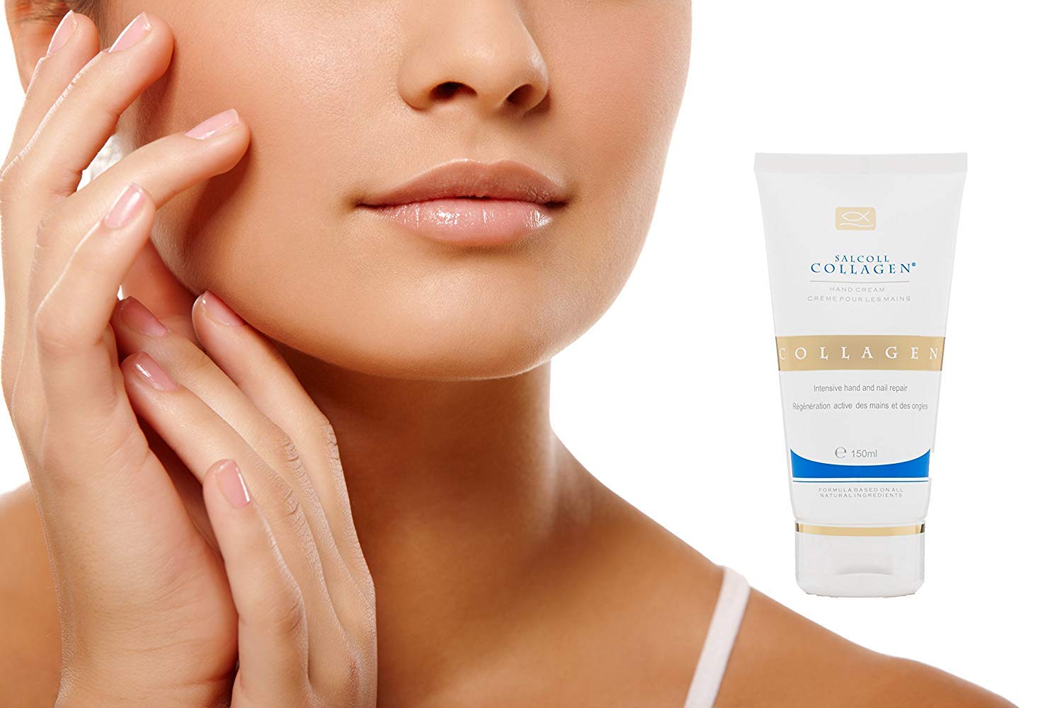 Salcoll Pure Bioactive Anti-Aging Collagen Repair Hand Cream – Hypoallergenic Moisturizer (150 ml)