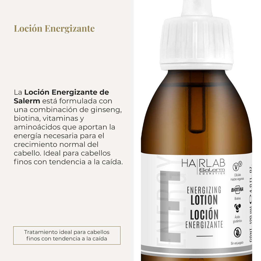 Salerm Hairlab Energizing Lotion – Clinically Tested Hair Strengthener, 4.0 oz for Fine, Thinning Hair