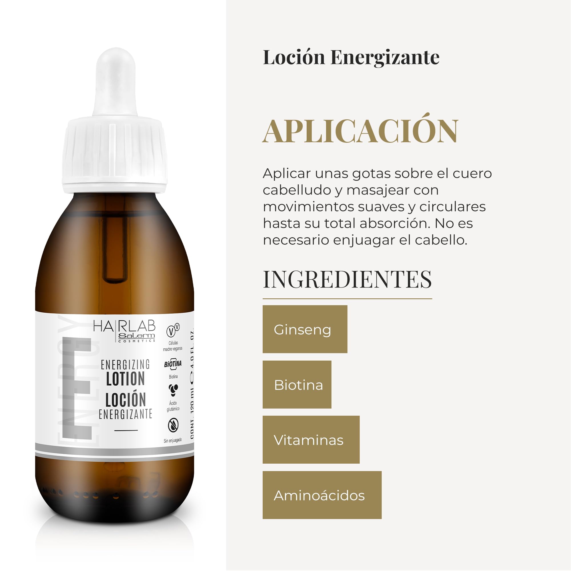 Salerm Hairlab Energizing Lotion – Clinically Tested Hair Strengthener, 4.0 oz for Fine, Thinning Hair