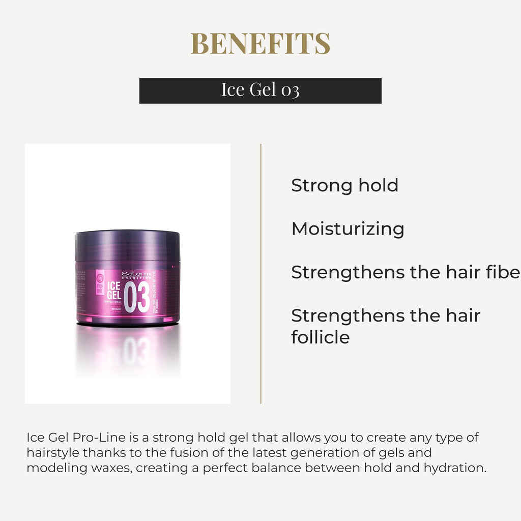Salerm Ice Gel 03 – Strong Hold Wet Look Hair Gel (200 ml)