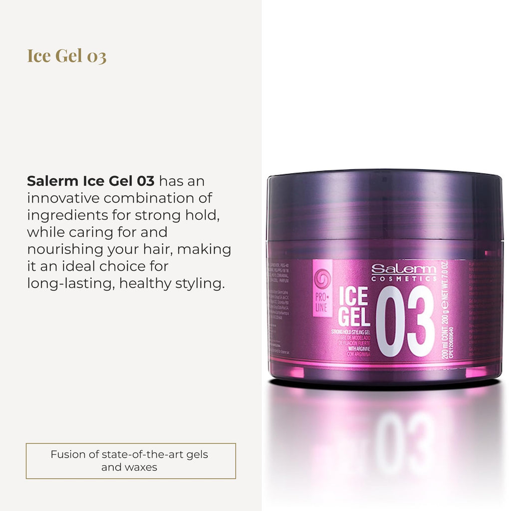 Salerm Ice Gel 03 – Strong Hold Wet Look Hair Gel (200 ml)