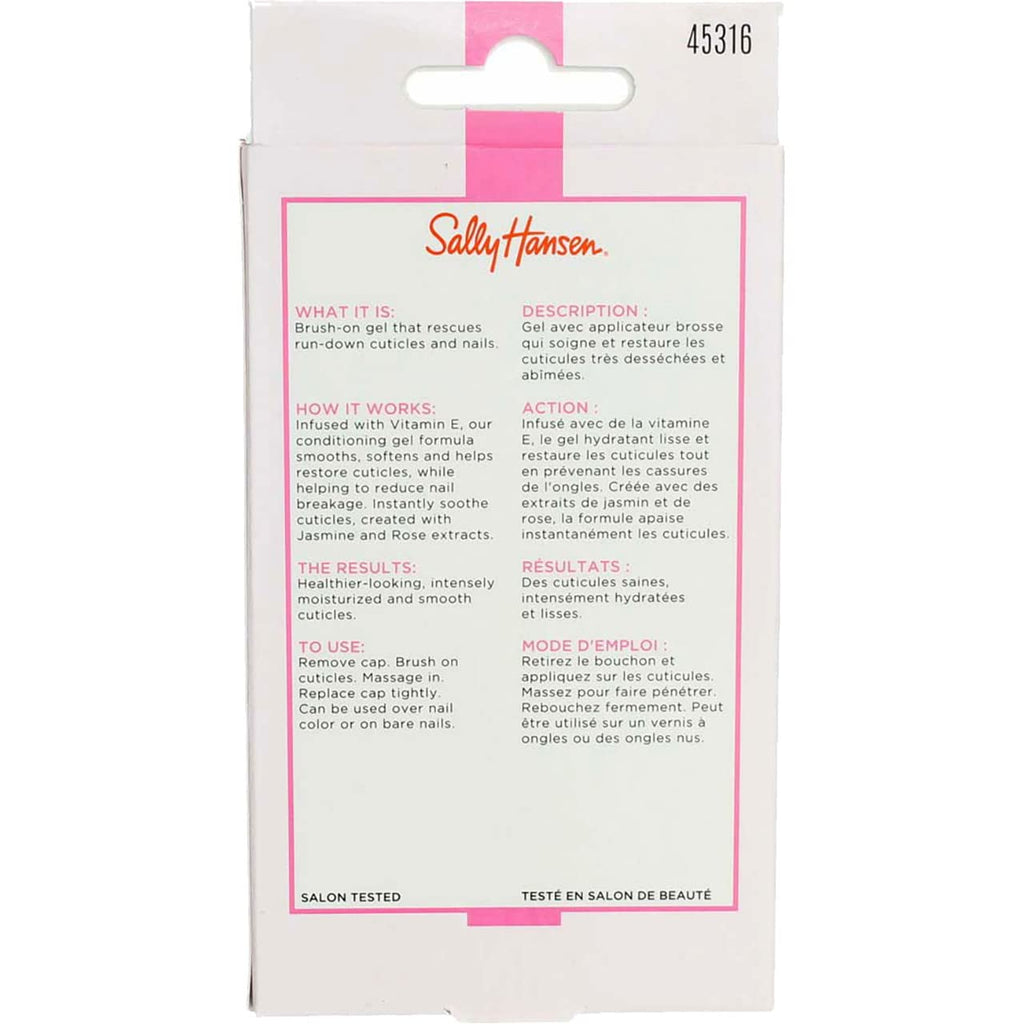 Sally Hansen Cuticle Rehab 3 Pack - Brush-On Gel (0.29 oz each) with Jasmine & Rose Extracts