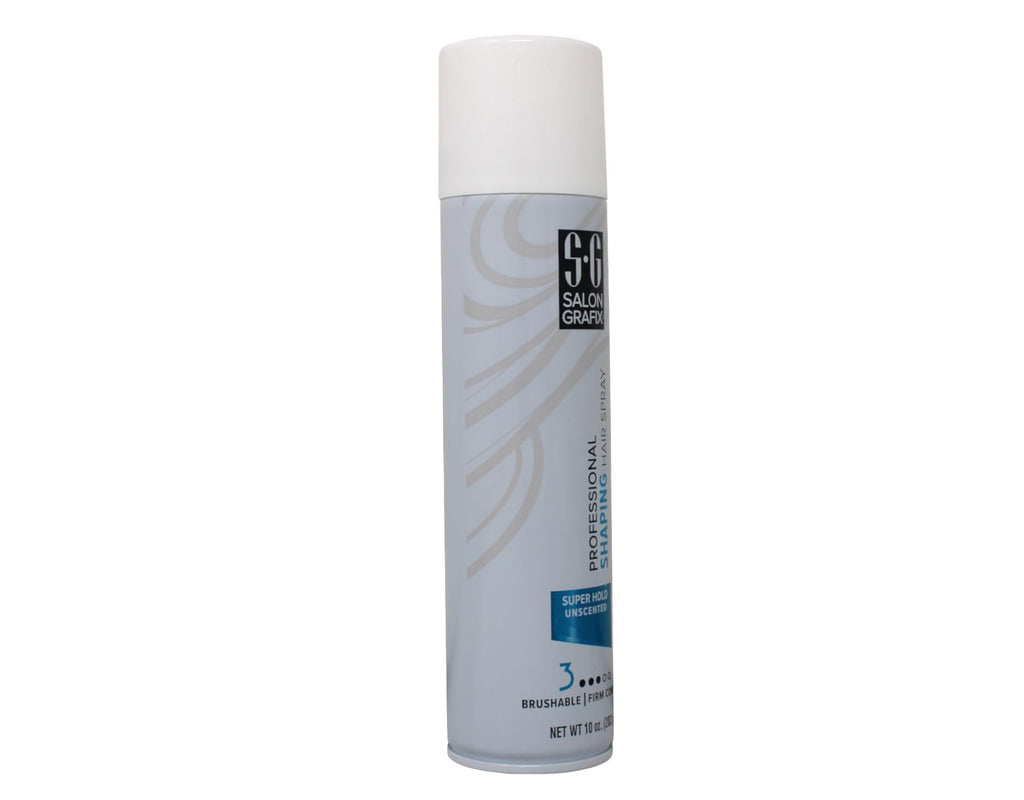 Salon Grafix Professional Shaping Hair Spray – Super Hold, Unscented, 10 oz (Pack of 4)