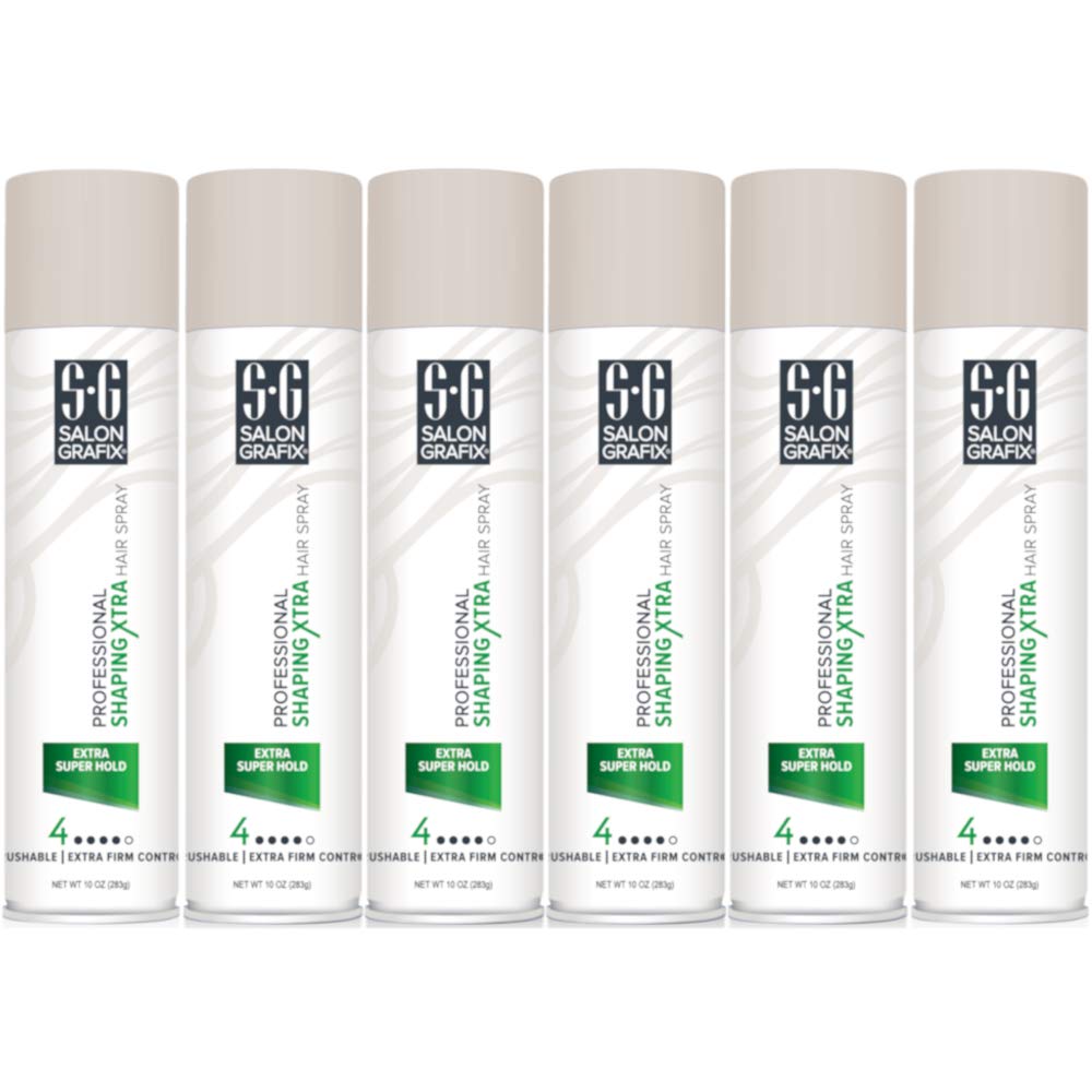 Salon Grafix Profession Shaping Hairspray, Extra-Super Hold 4 — 10 oz (Pack of 6)