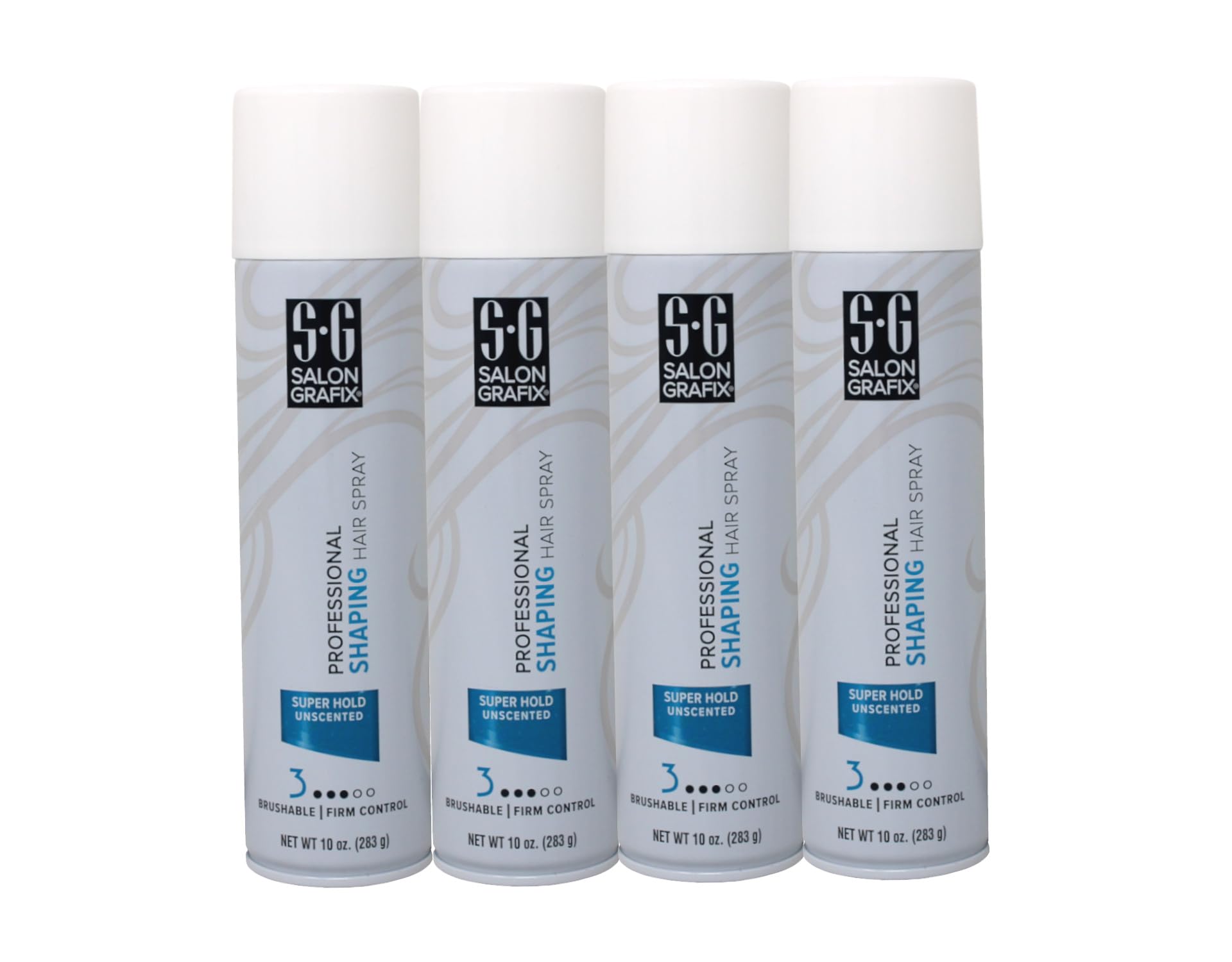 Salon Grafix Professional Shaping Hair Spray – Super Hold, Unscented, 10 oz (Pack of 4)