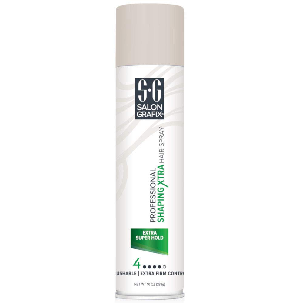 Salon Grafix Profession Shaping Hairspray, Extra Super Hold 9-10 oz (Pack of 2) – Long-Lasting, Flexible Finish