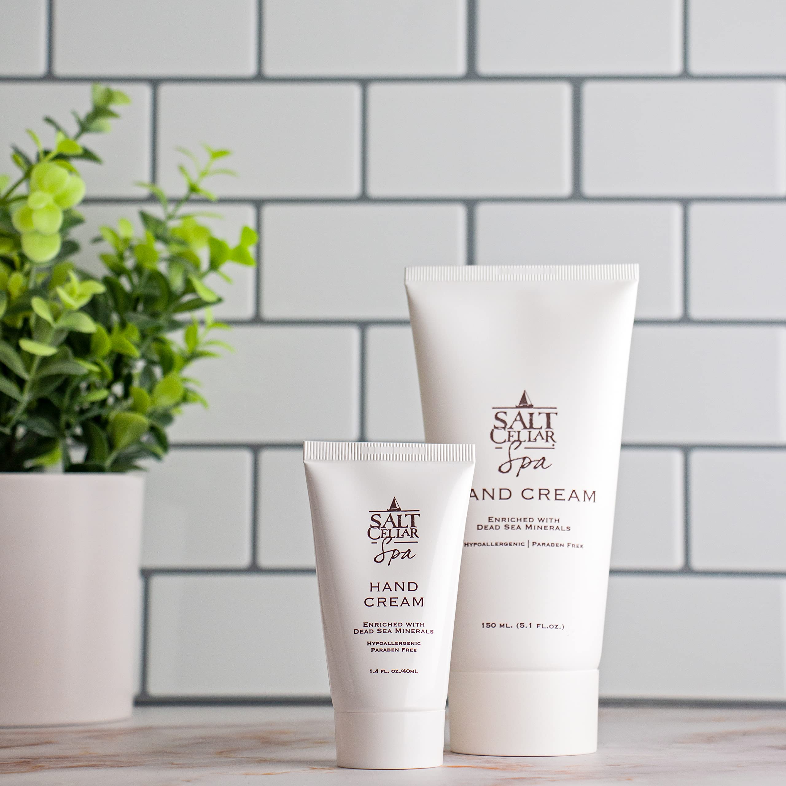 Salt Cellar Spa Dead Sea Mineral Hand Cream | Fast-Absorbing Moisturizer with Glycerin & Olive Oil (5.1 oz)