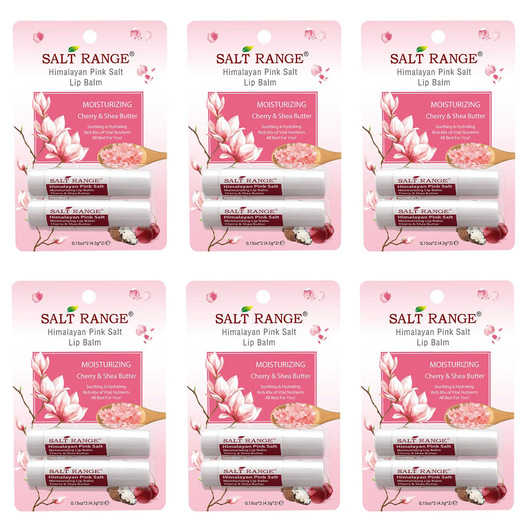 Salt Range Lip Balm with Cherry & Shea Butter — 12-Piece Organic Hydration