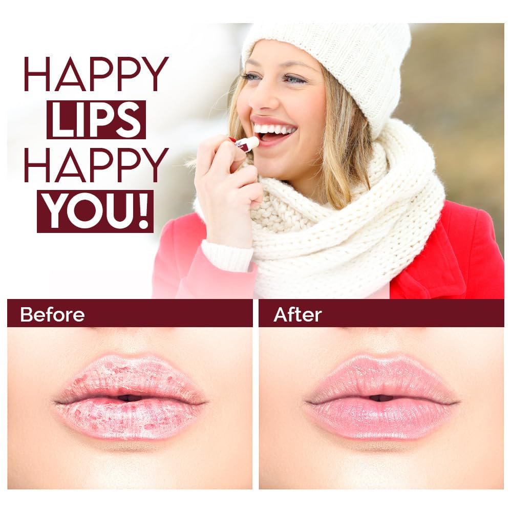 Salt Range Lip Balm with Cherry & Shea Butter – Hydrating Organic Lip Moisturizer, 12-Count Pack