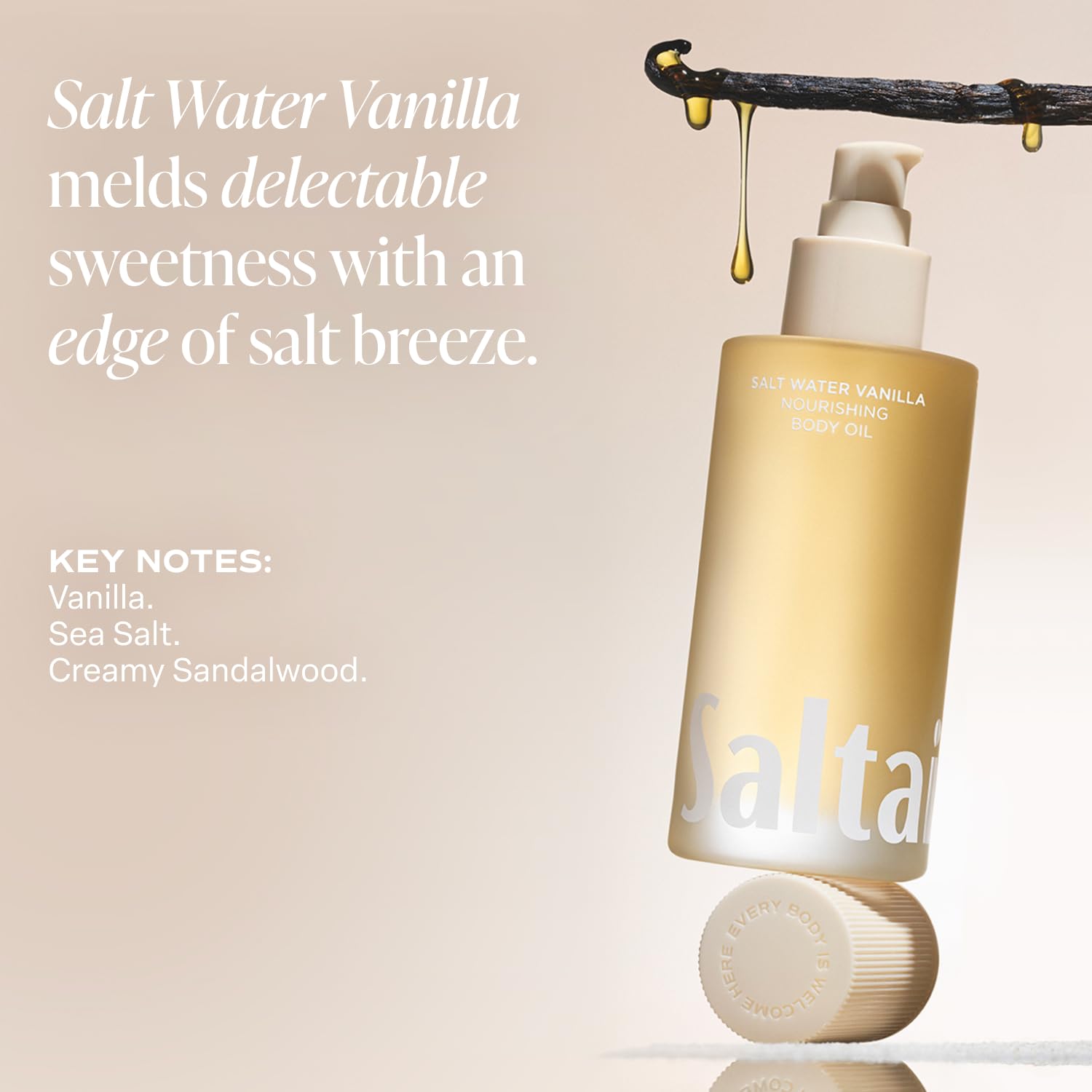 Saltair Body Oil - Luxurious Salt Water Vanilla After Shower & Bath Oil | Non-Greasy Moisturizer 4oz Pump