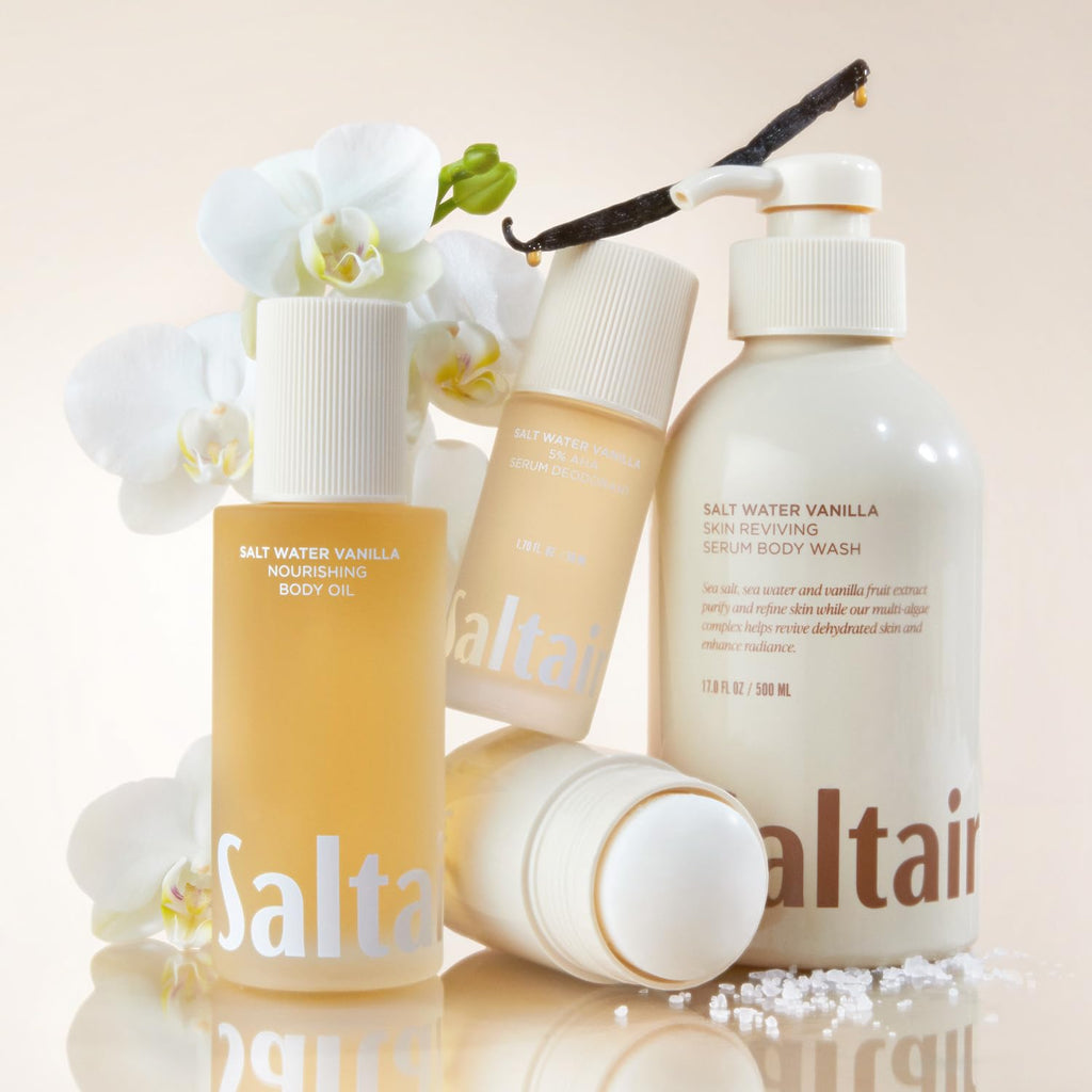 Saltair Body Oil - Luxurious Salt Water Vanilla After Shower & Bath Oil | Non-Greasy Moisturizer 4oz Pump