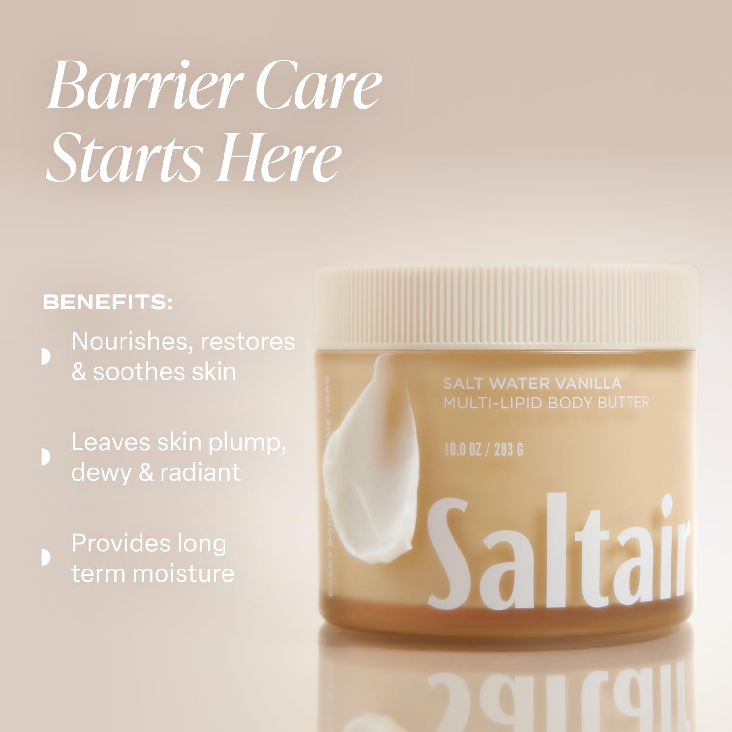 Saltair Multi-Lipid Body Butter – Rich Hydration with Ceramide Complex | Salt Water Vanilla 10oz
