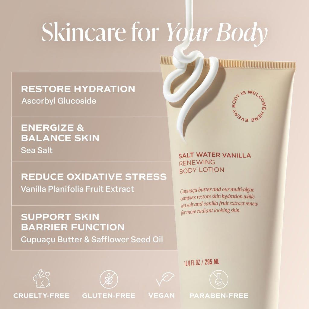 Saltair Body Lotion - 2 Pack | Hydrating Cream for Dry Skin with Salt Water Vanilla Scent