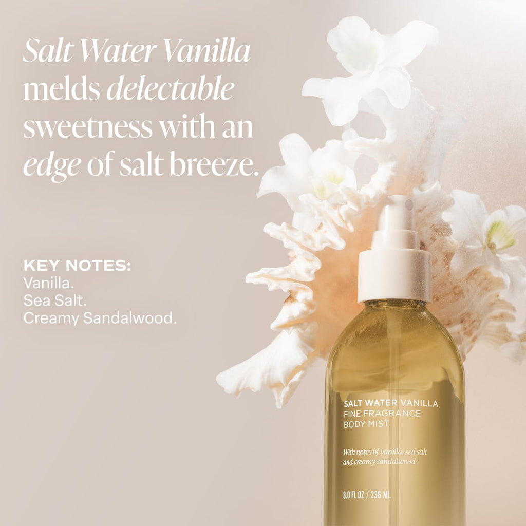 Saltair Body Mist 2 Pack – Salt Water Vanilla Scent, Lightweight Fragrance, 2 x 8oz Bottles