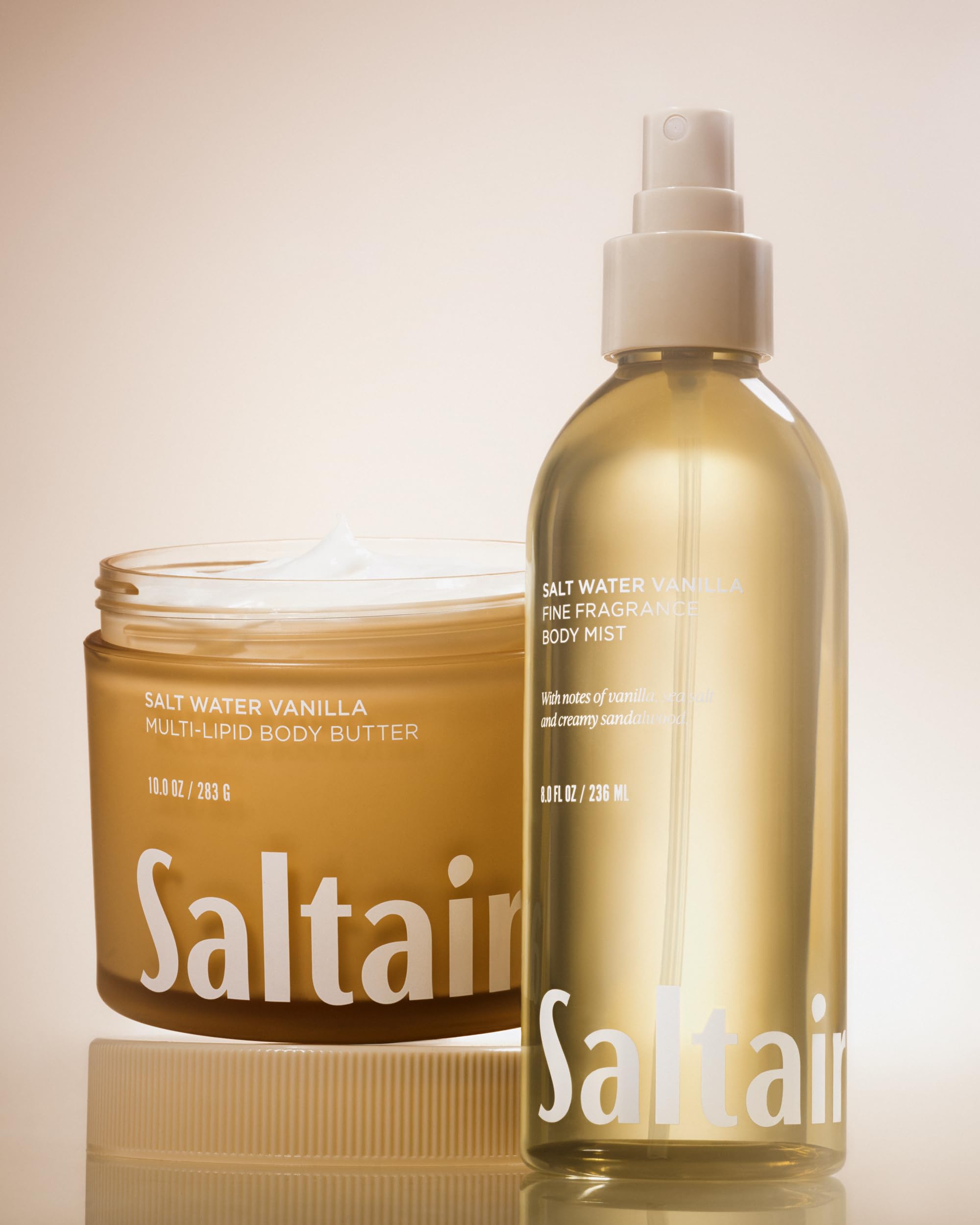 Saltair Body Mist 2 Pack – Salt Water Vanilla Scent, Lightweight Fragrance, 2 x 8oz Bottles