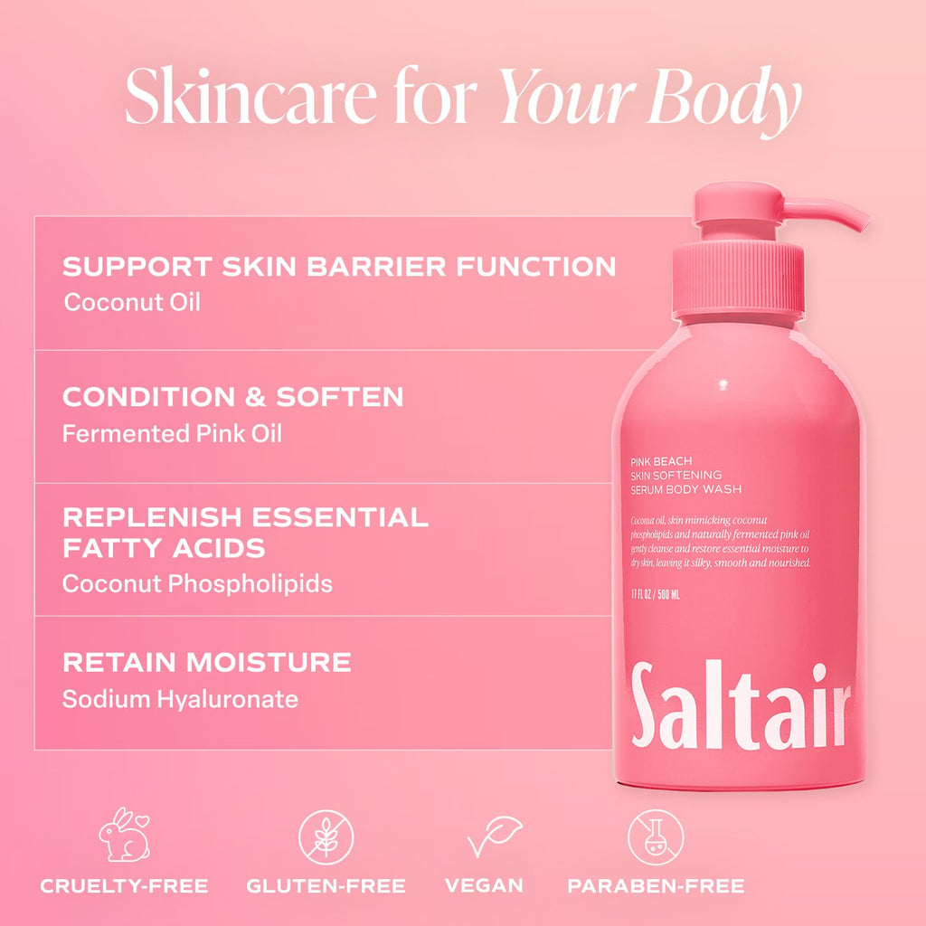 Saltair Body Wash 2-Pack: Signature Santal Bloom & Pink Beach – Moisturizing Shower Gel