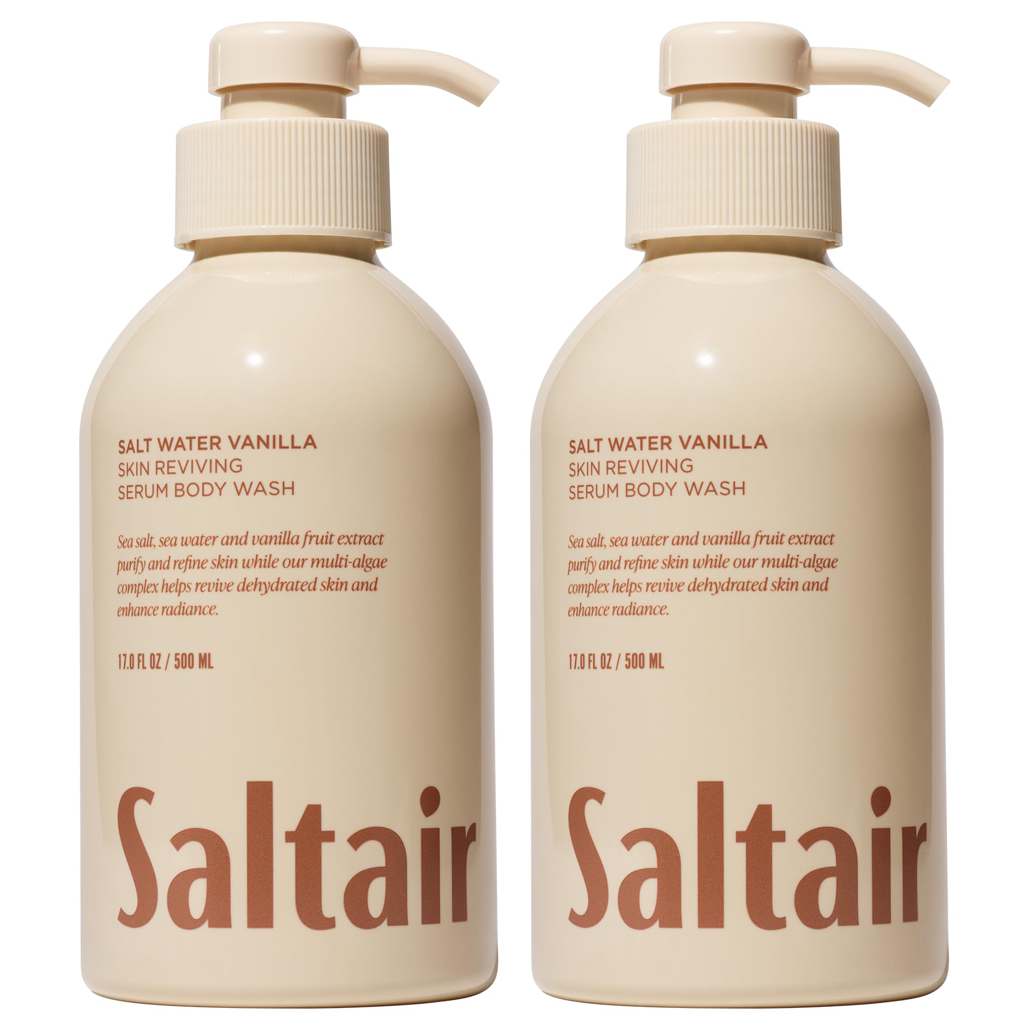 Saltair Body Wash Salt Water Vanilla 2-Pack | Hydrating Cleanser with Monoi Oil & Cupuacu Butter