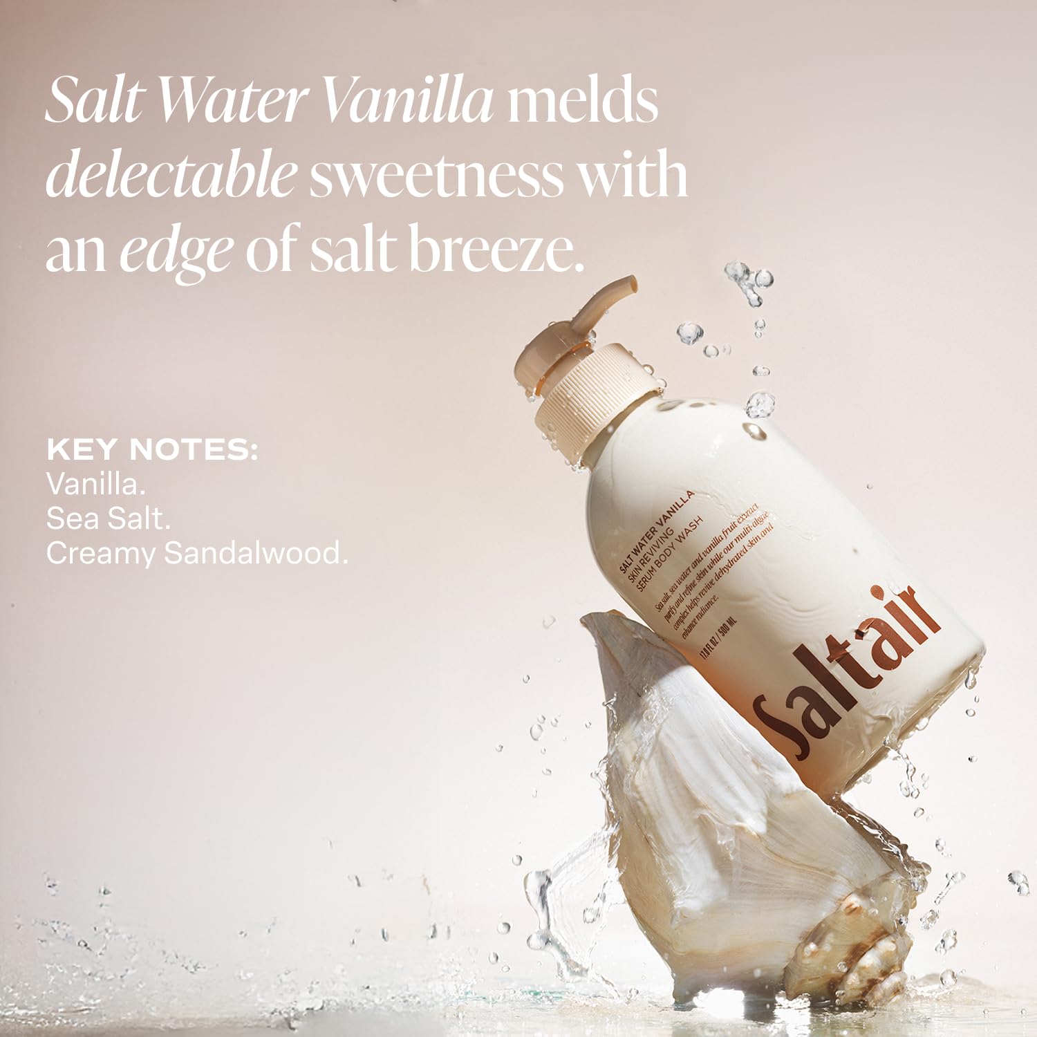 Saltair Body Wash Salt Water Vanilla 2-Pack | Hydrating Cleanser with Monoi Oil & Cupuacu Butter