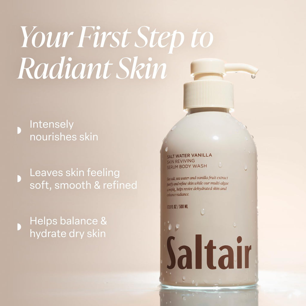 Saltair Body Wash Salt Water Vanilla 2-Pack | Hydrating Cleanser with Monoi Oil & Cupuacu Butter