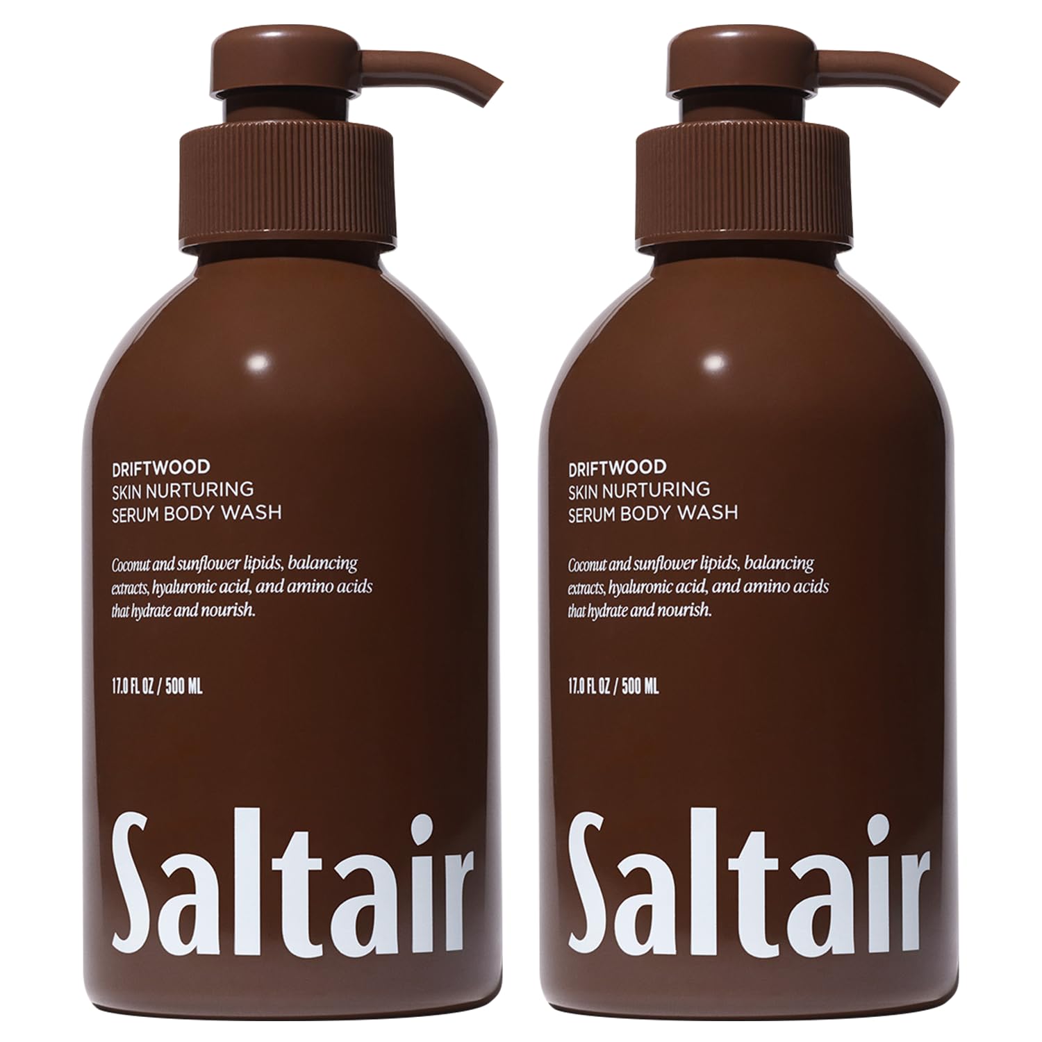 Saltair Driftwood Body Wash – Hydrating 2x17oz Cleanser with Hyaluronic Acid