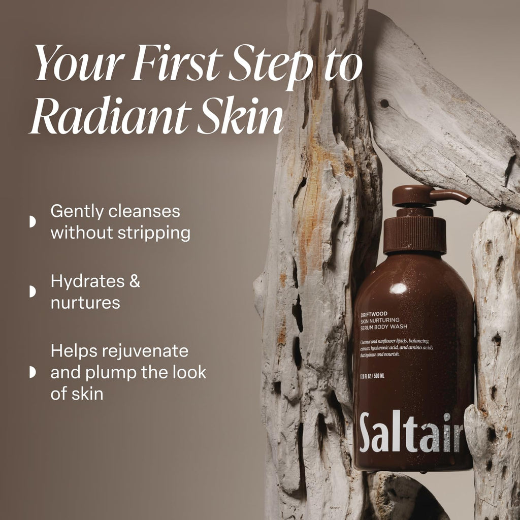 Saltair Driftwood Body Wash – Hydrating 2x17oz Cleanser with Hyaluronic Acid