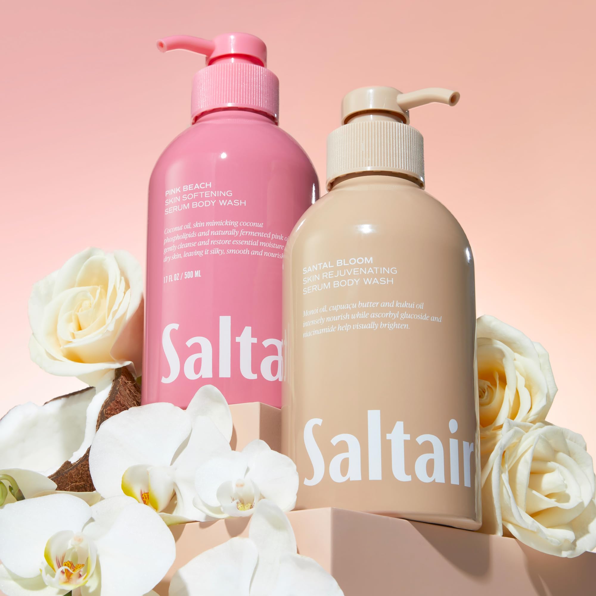 Saltair Body Wash 2-Pack: Signature Santal Bloom & Pink Beach – Moisturizing Shower Gel