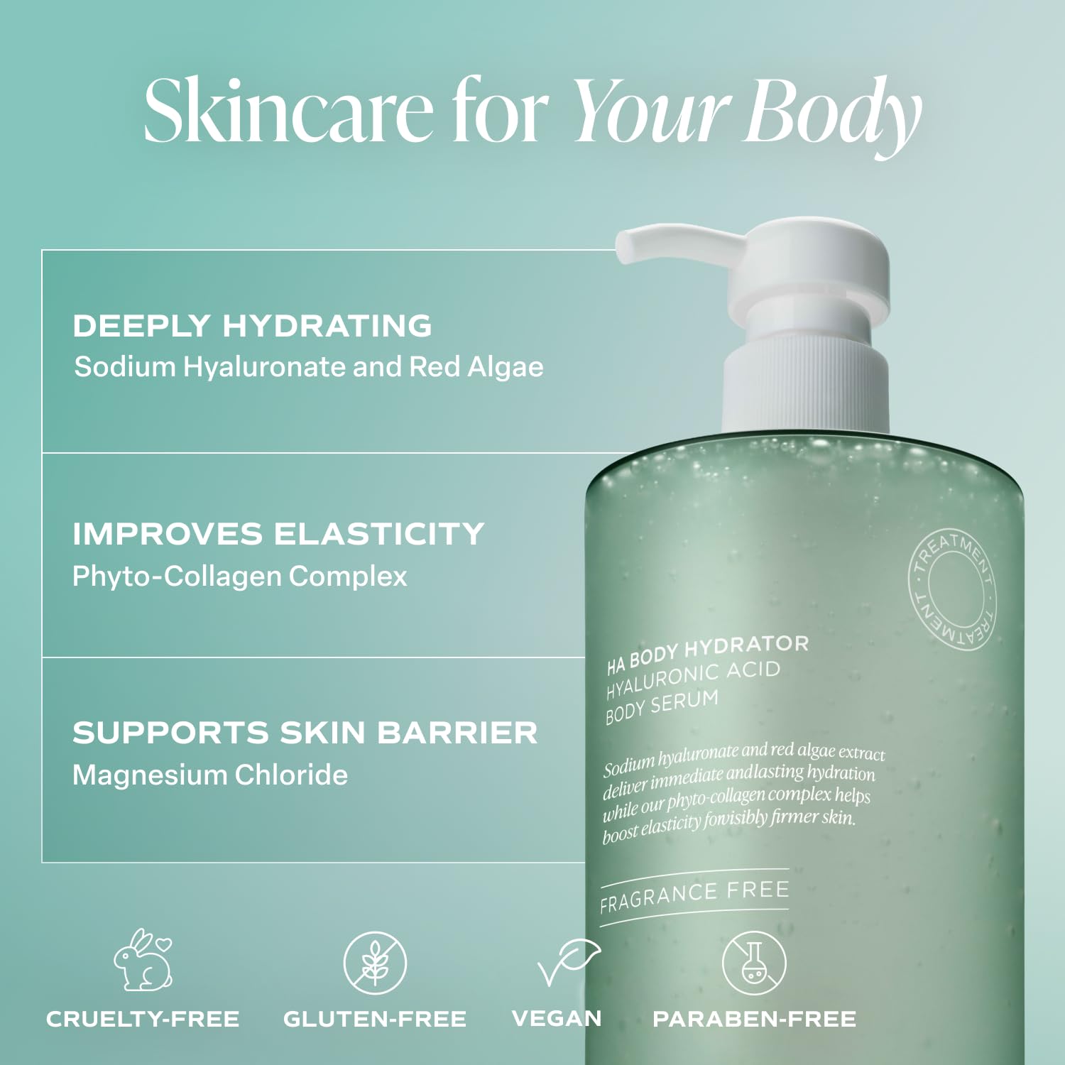 Saltair Hyaluronic Acid Body Serum — Hydrating Sheer Gel for Smoother Skin