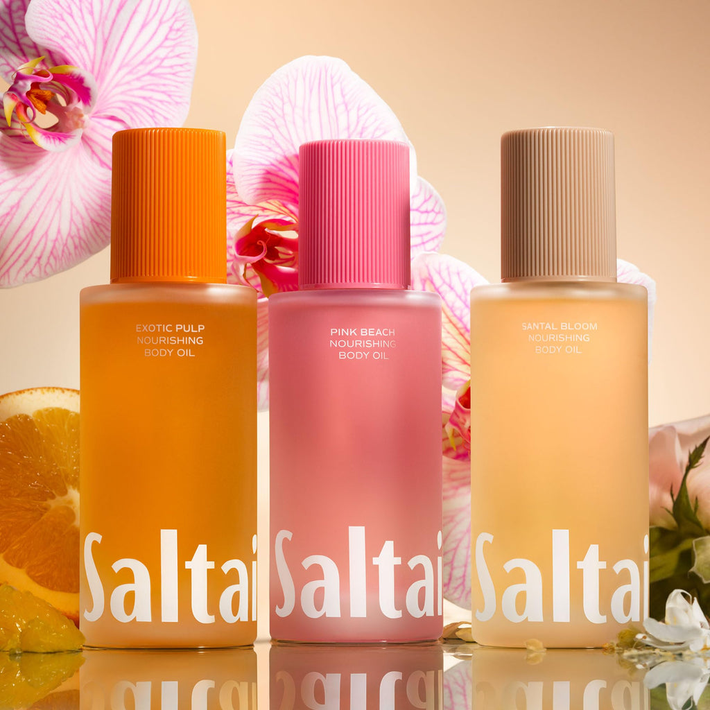 Saltair Body Oil – Pink Beach Scent, Lightweight Hydration for All Skin Types (4oz Pump)