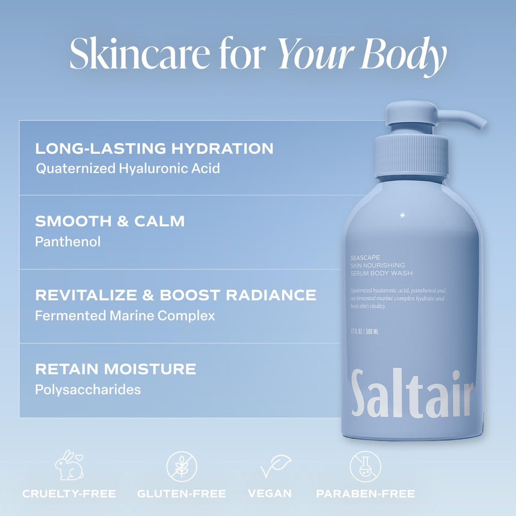 Saltair Seascape Body Wash 2-Pack | Moisturizing Shower Gel with Monoi Oil & Cupuacu Butter